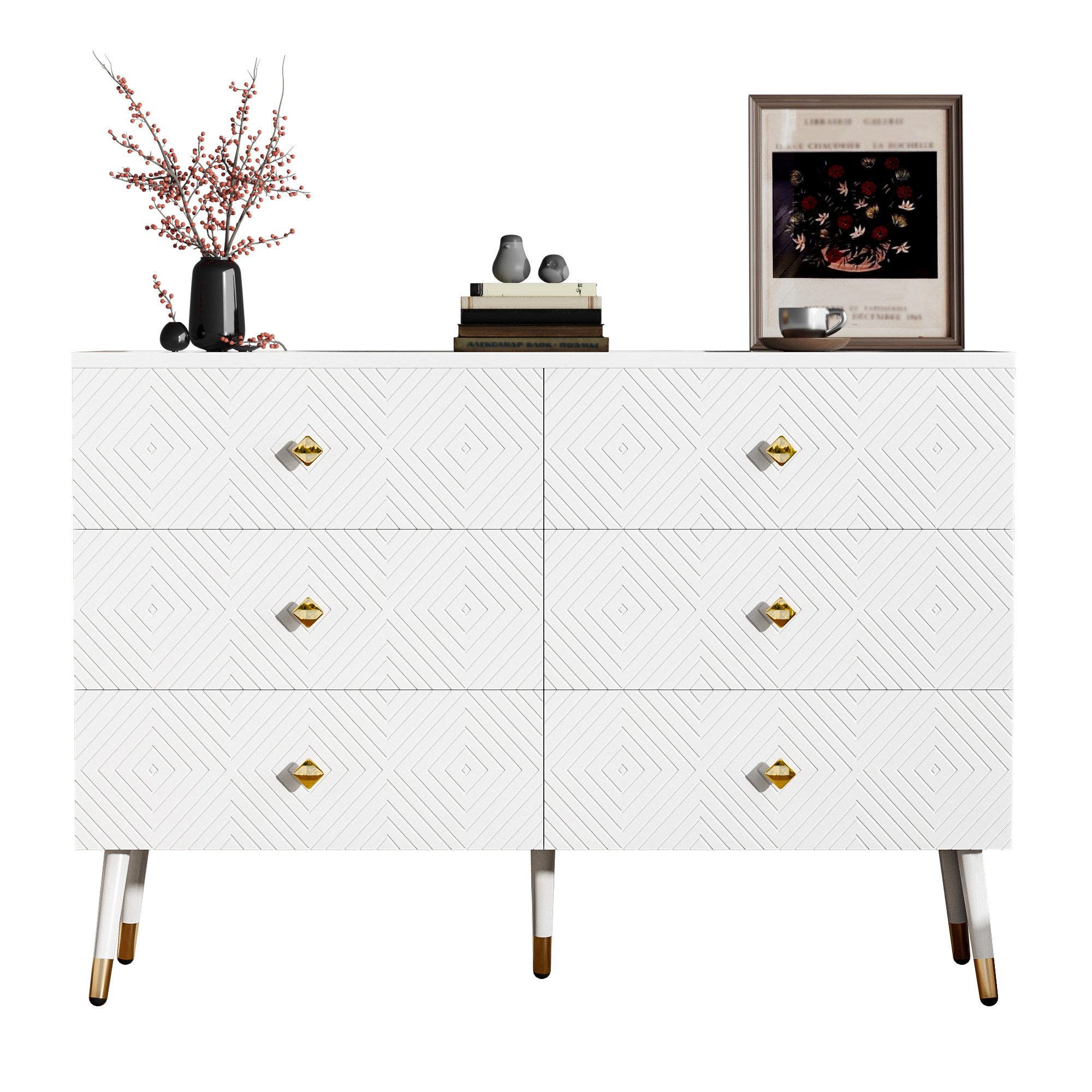 Merax Sideboard mit Metallbeinen und großem günstig online kaufen