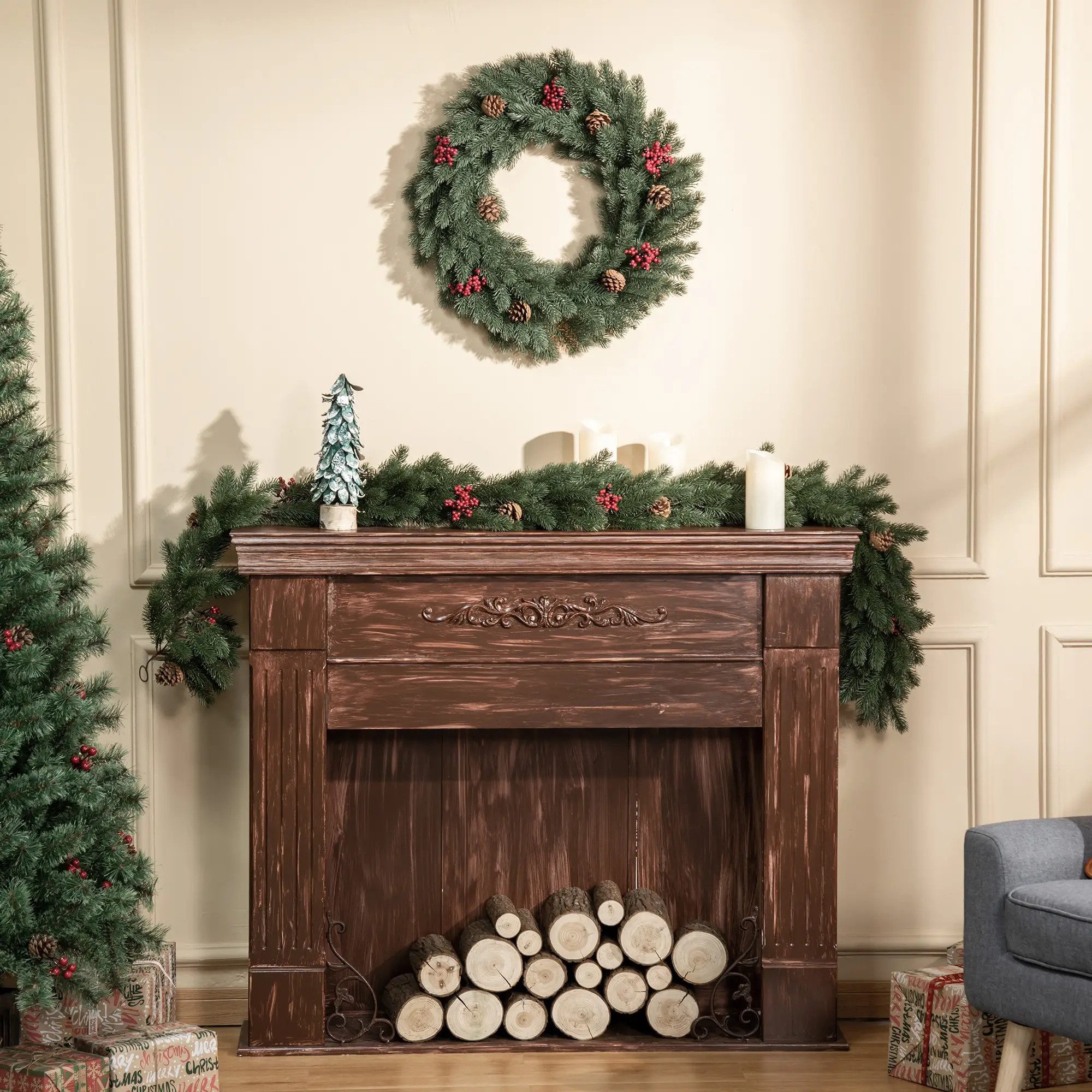 BlingBin Dekokranz Künstlicher Weihnachtskranz Türkranz Tannenkranz, günstig online kaufen