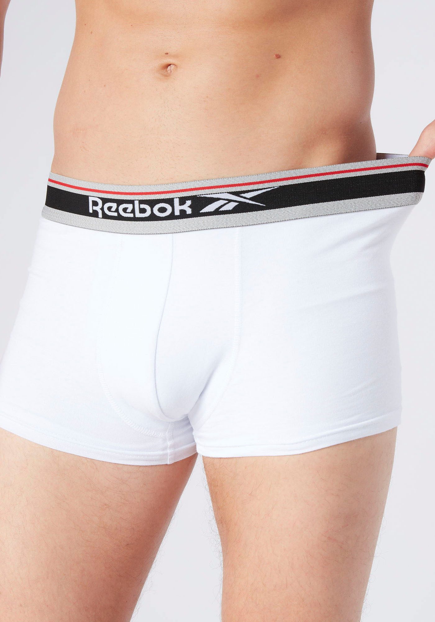 Reebok Boxer JAY (5er Pack) basic, bequem, weich, mit Logo, breiter Bund, Baumwollmix