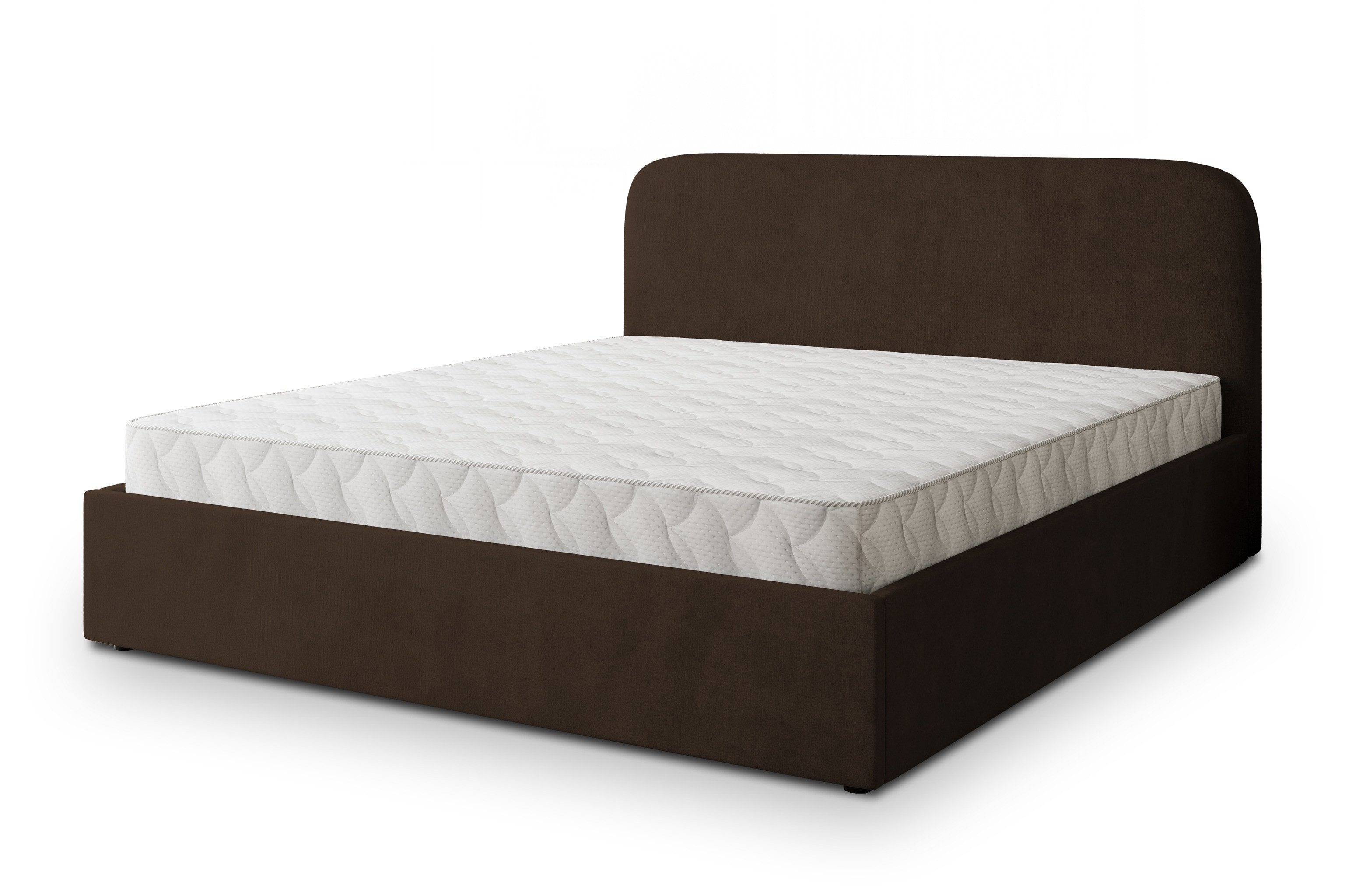 Masseno Polsterbett RENIVE 160x200 cm braun (mit Bettkasten und Lattenrost)