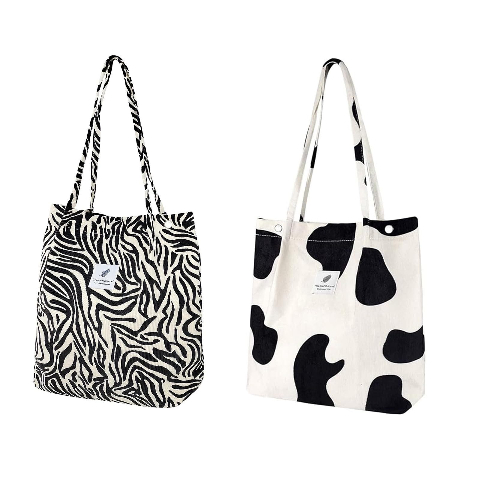 nsihing Schultertasche 2 Stück Groß Umhängetasche Damen Cord Tasche Schultertasche (Tote Bag Handtasche Shopper Arbeitstasche Fashion Stofftasche), für Alltag Arbeit Büro Schule Reisen