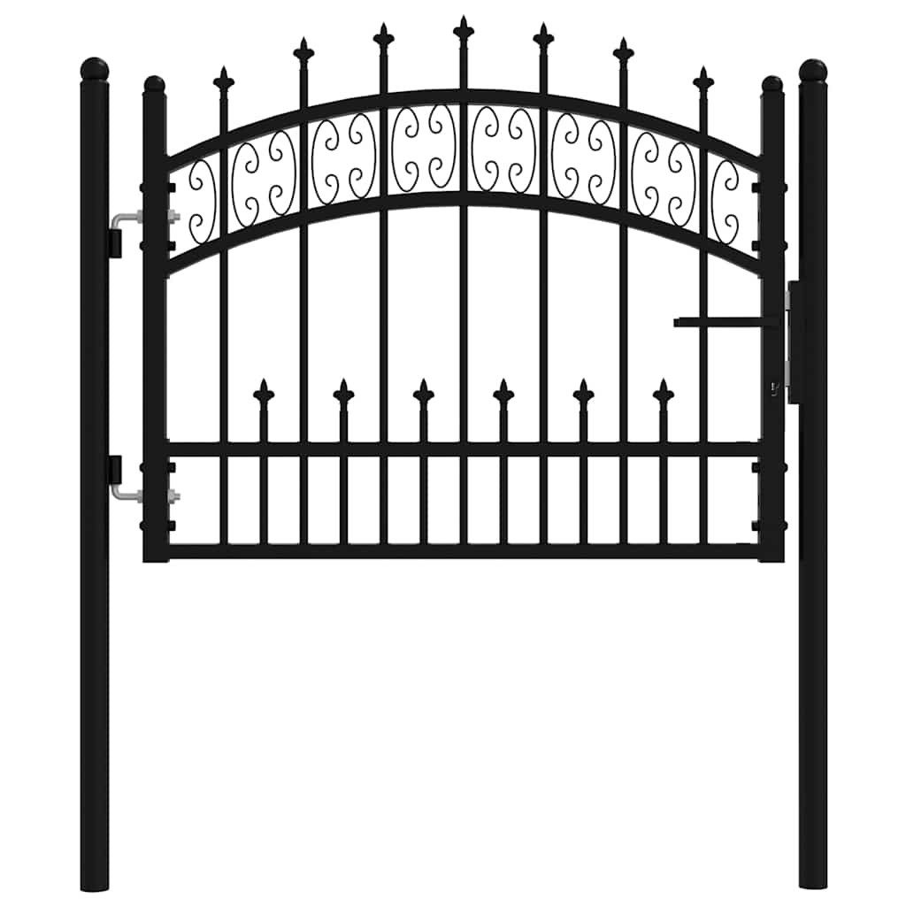 vidaXL Gartentor Gartentor KAMPEN mit Speerspitze Schwarz 103 x 75 cm Stahl