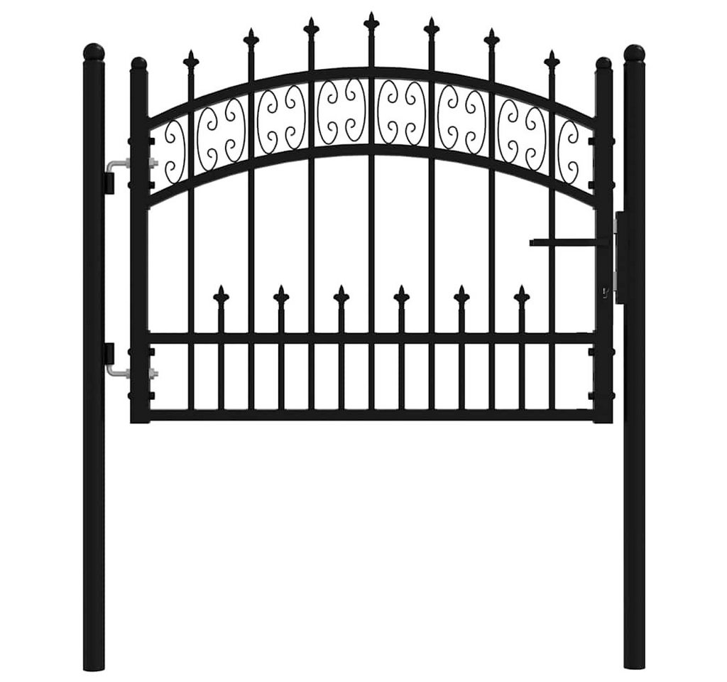 vidaXL Gartentor Gartentor KAMPEN mit Speerspitze Schwarz 103 x 75 cm Stahl