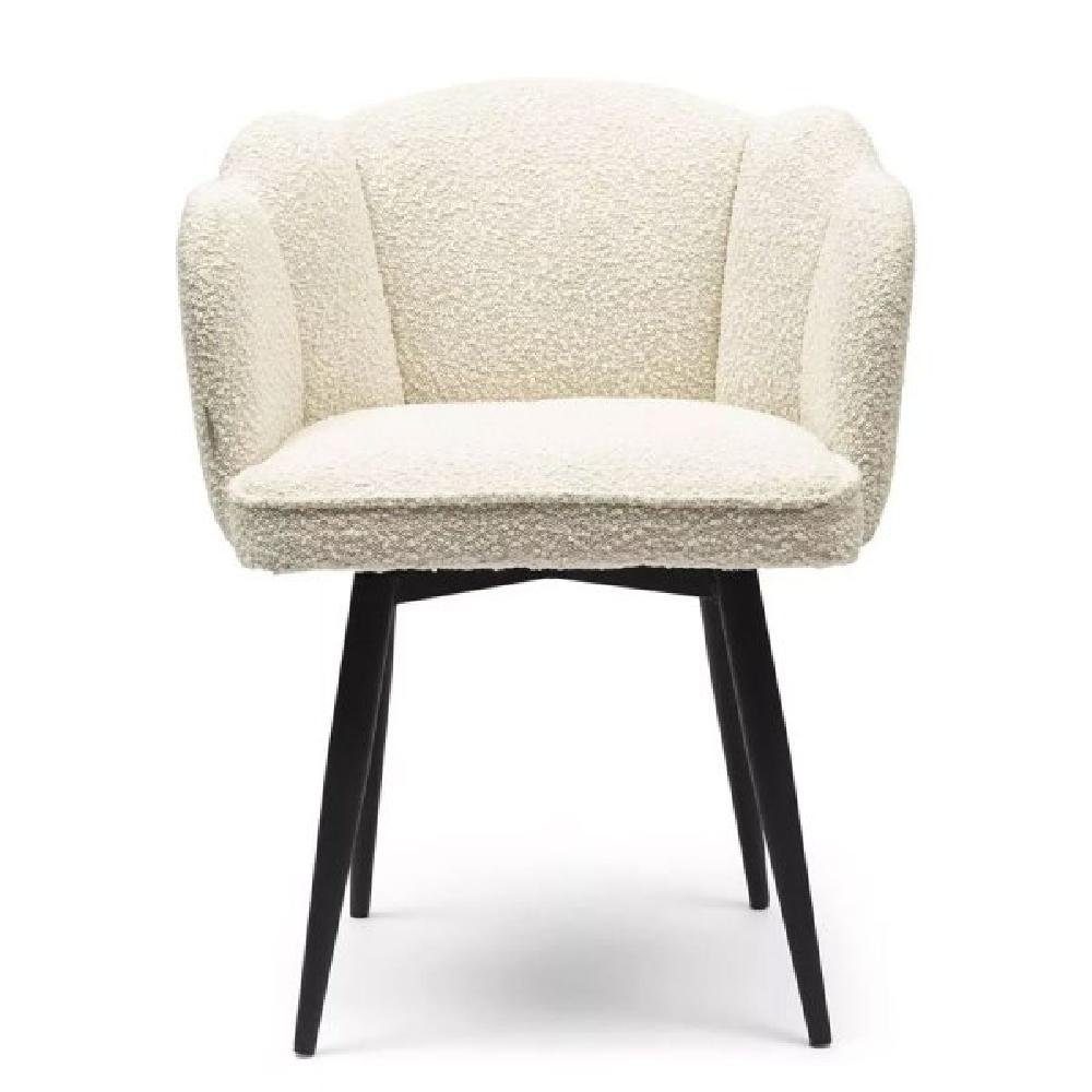 Rivièra Maison Stuhl drehbarer Esszimmerstuhl Dauphine Dining Armchair Boucle White Sand (d