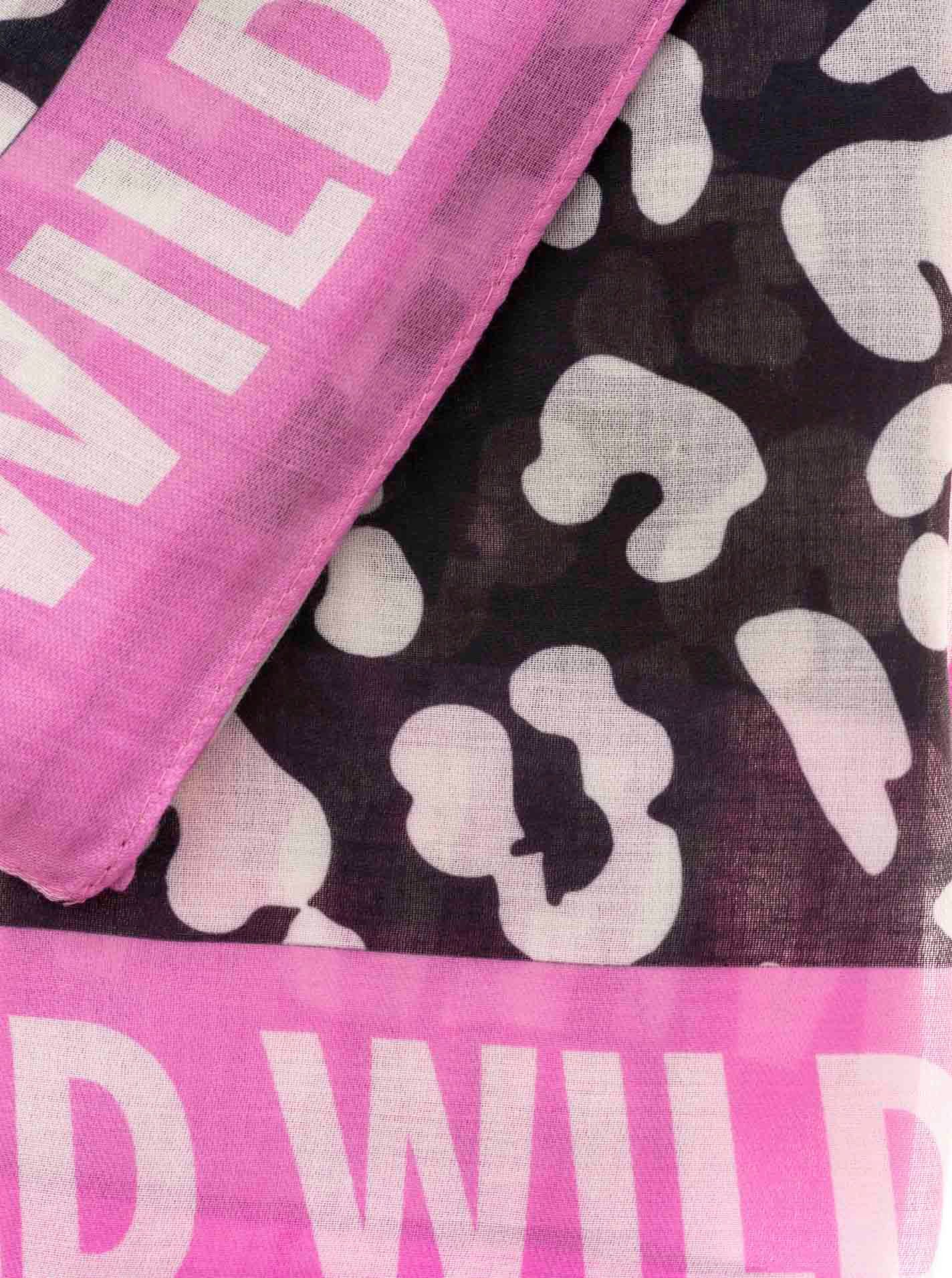 Zwillingsherz Schal "Leo Dreams", Leomuster und Schriftzug, transparenter Look