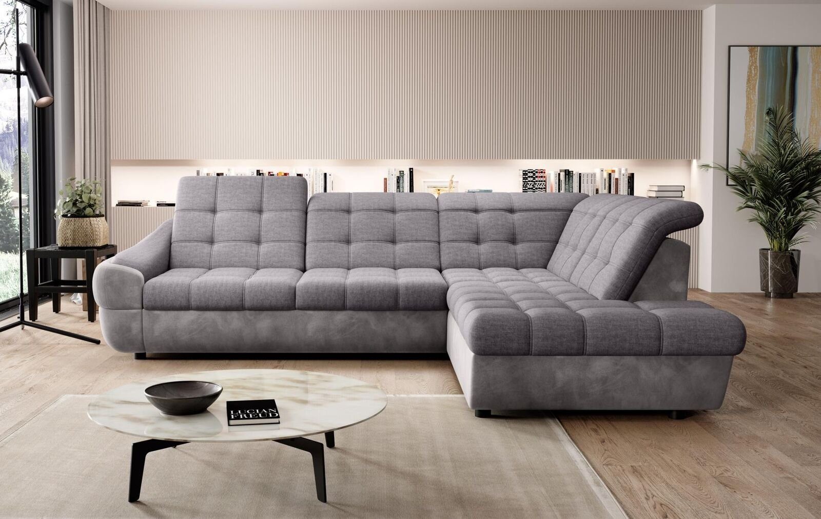 JVmoebel Ecksofa, Design Sofa Couch Ecksofa Textil Polster Garnitur Wohnlandschaft