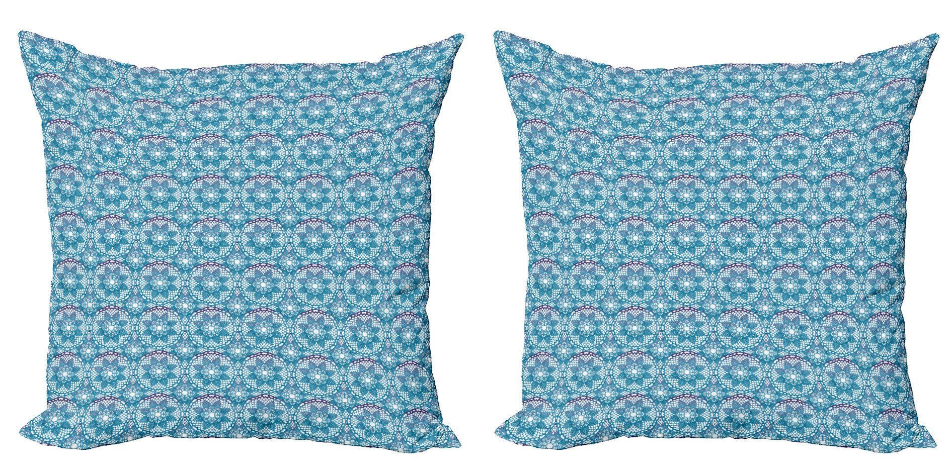 Doppelseitiger Blick (2 Accent Kissenbezüge Blumen Blumen Modern Stück), Abakuhaus Lace Deckchen Digitaldruck,