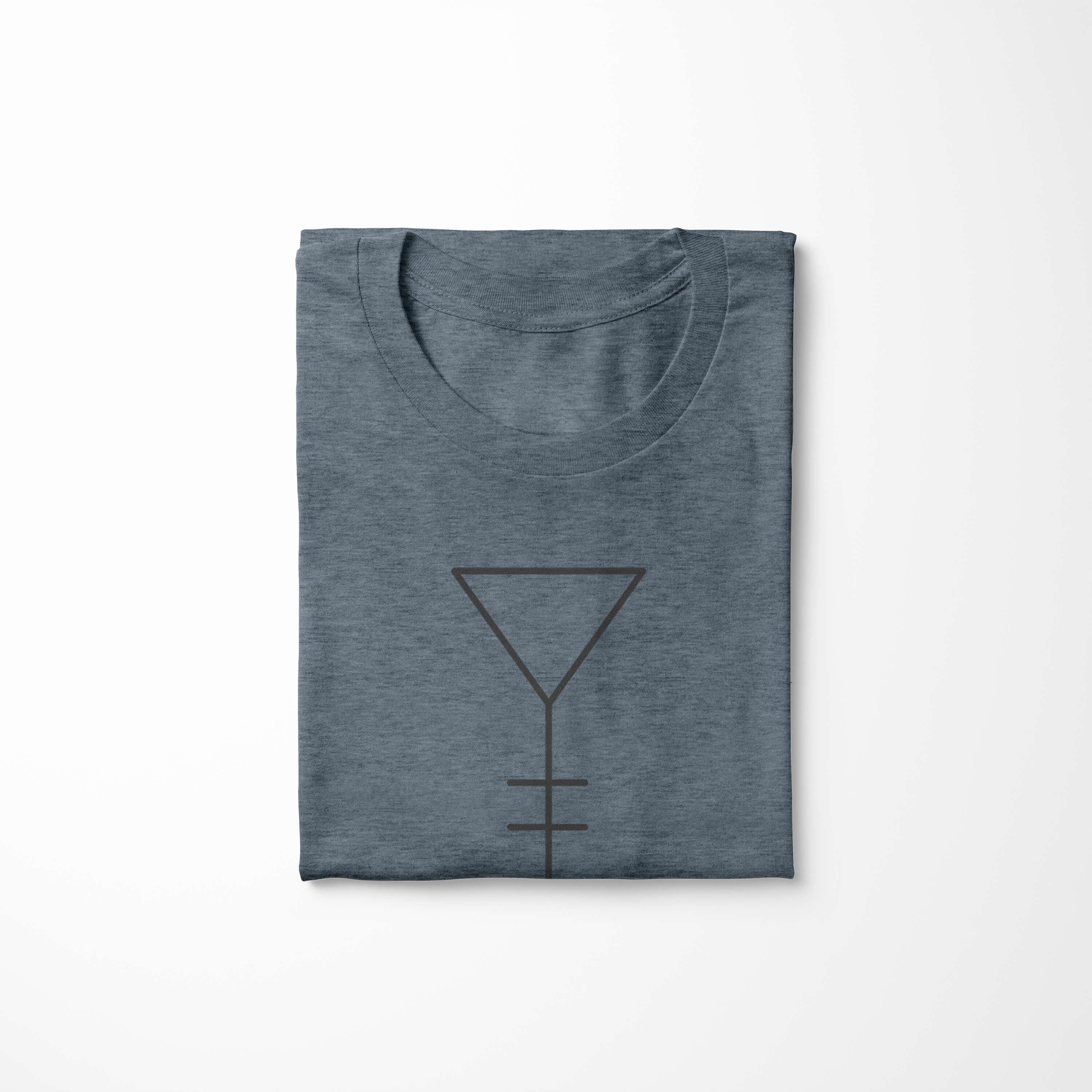 Symbole Struktur Serie Art T-Shirt Premium Sinus Alchemy Tragekomfort Indigo T-Shirt feine angenehmer No.0024