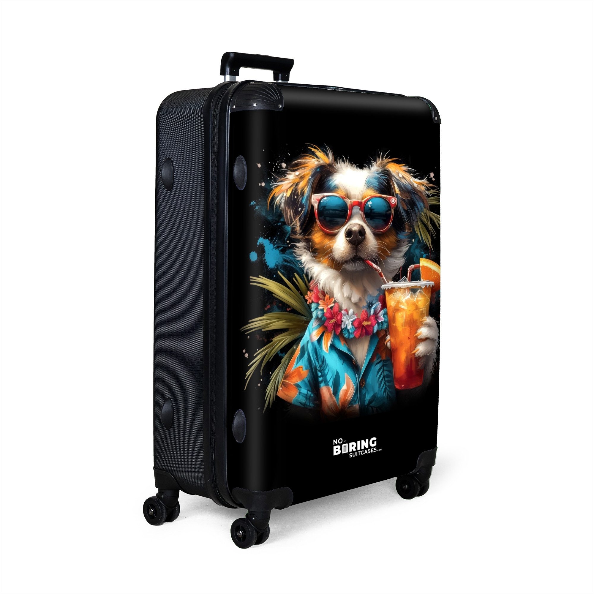 NoBoringSuitcases.com© Hartschalen-Trolley Hund in tropischen Sphären günstig online kaufen
