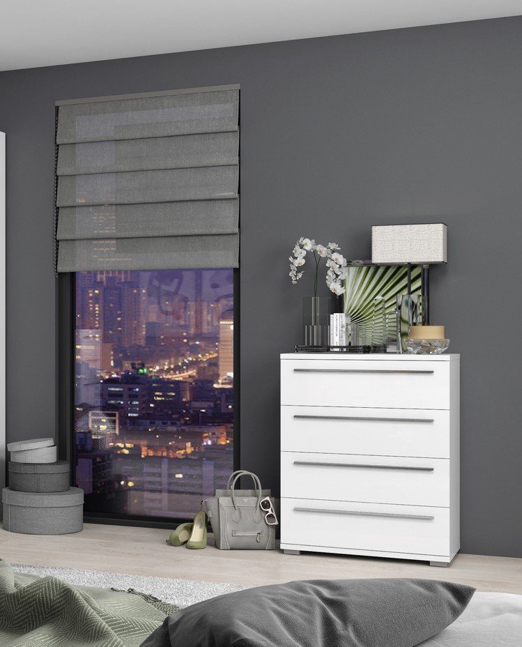 Places of Style Schubkastenkommode Piano, mit 4 oder 5 Schubladen, FSC-zertifizierter Holzwerkstoff, UV lackiert hochglänzend,Soft-Close Funktion, in 2 Breiten und 2 Höhen