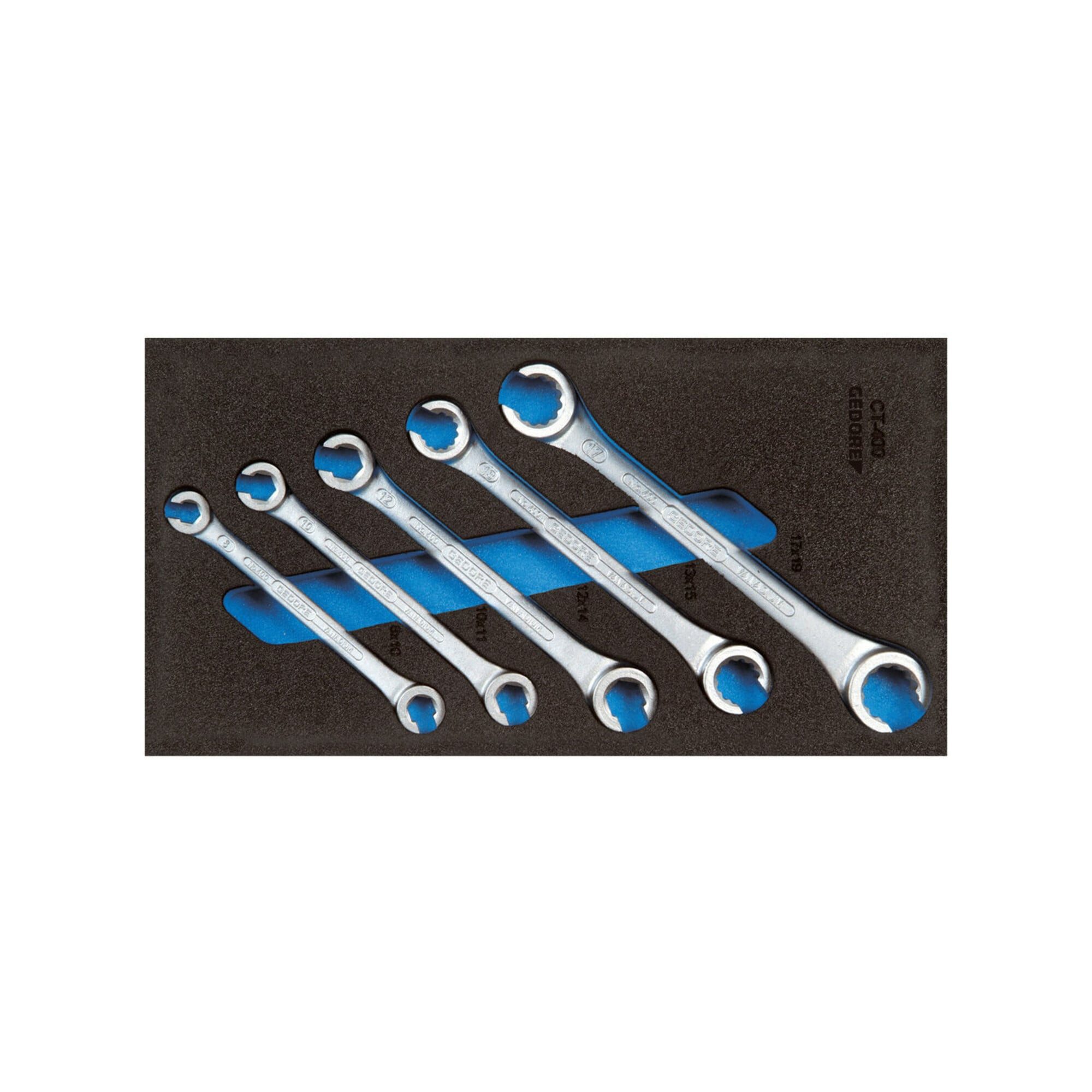 Gedore Crimpzange Gedore 1500 CT1-400 Doppelringschlüssel-Satz, offen, in Check-Tool-Mod