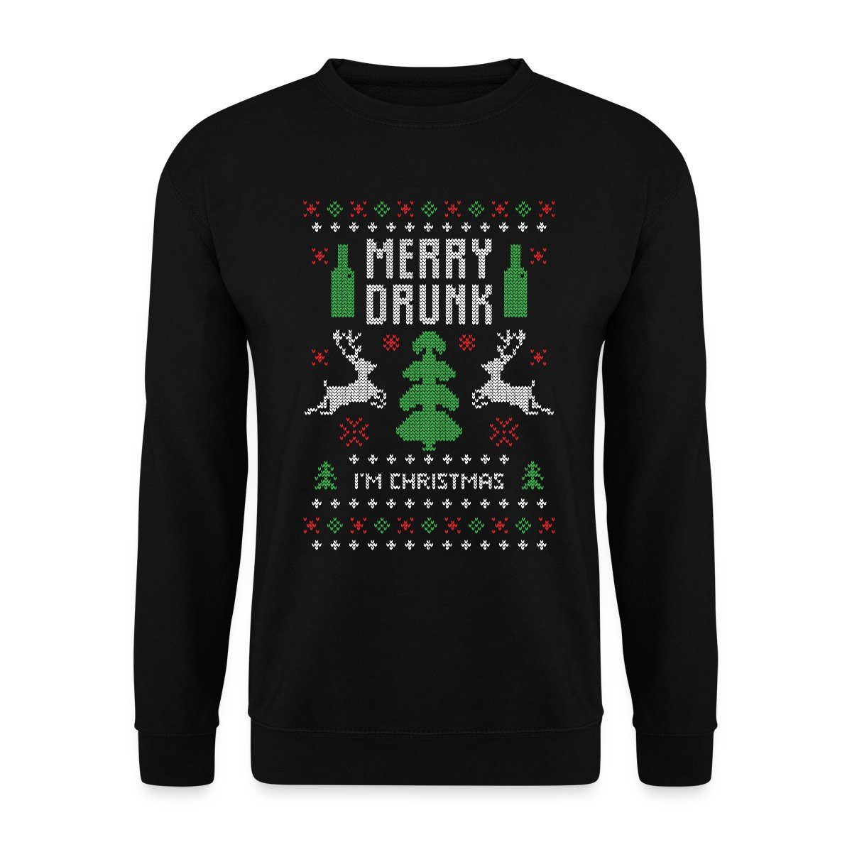 Sweatshirt Merry Drunk I'm Christmas Spruch Ugly Christmas Sweater Unisex Pullove