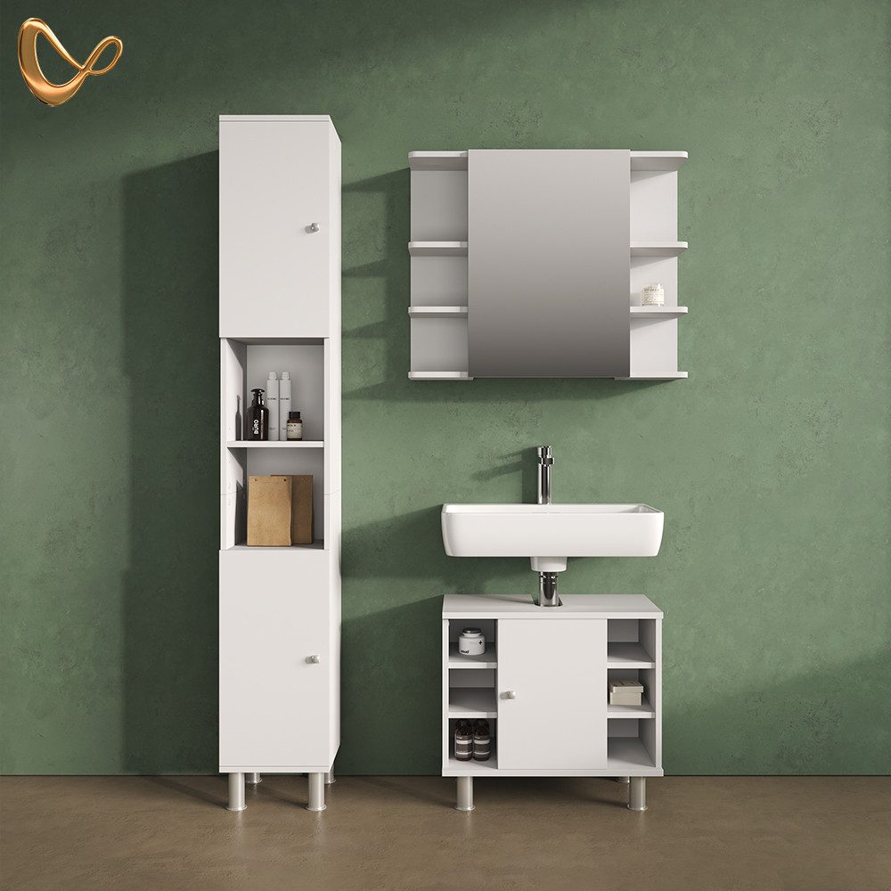 Livinity® Hochschrank Fucino, Weiß/Weiß, 30 x günstig online kaufen