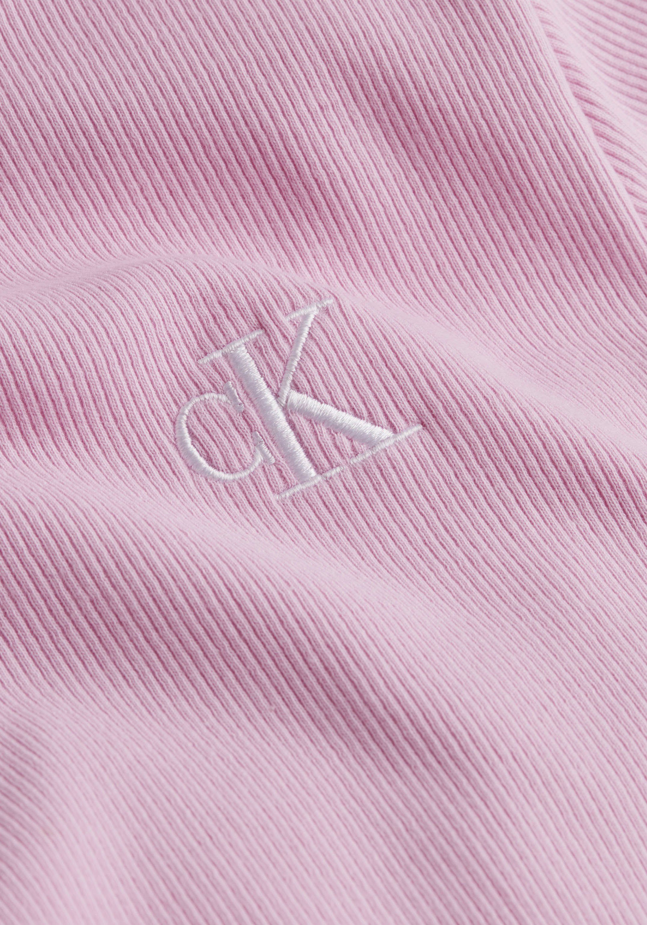 Calvin Klein Jeans Rundhalsshirt CK RIB TEE mit CK Monogramm-Stickerei