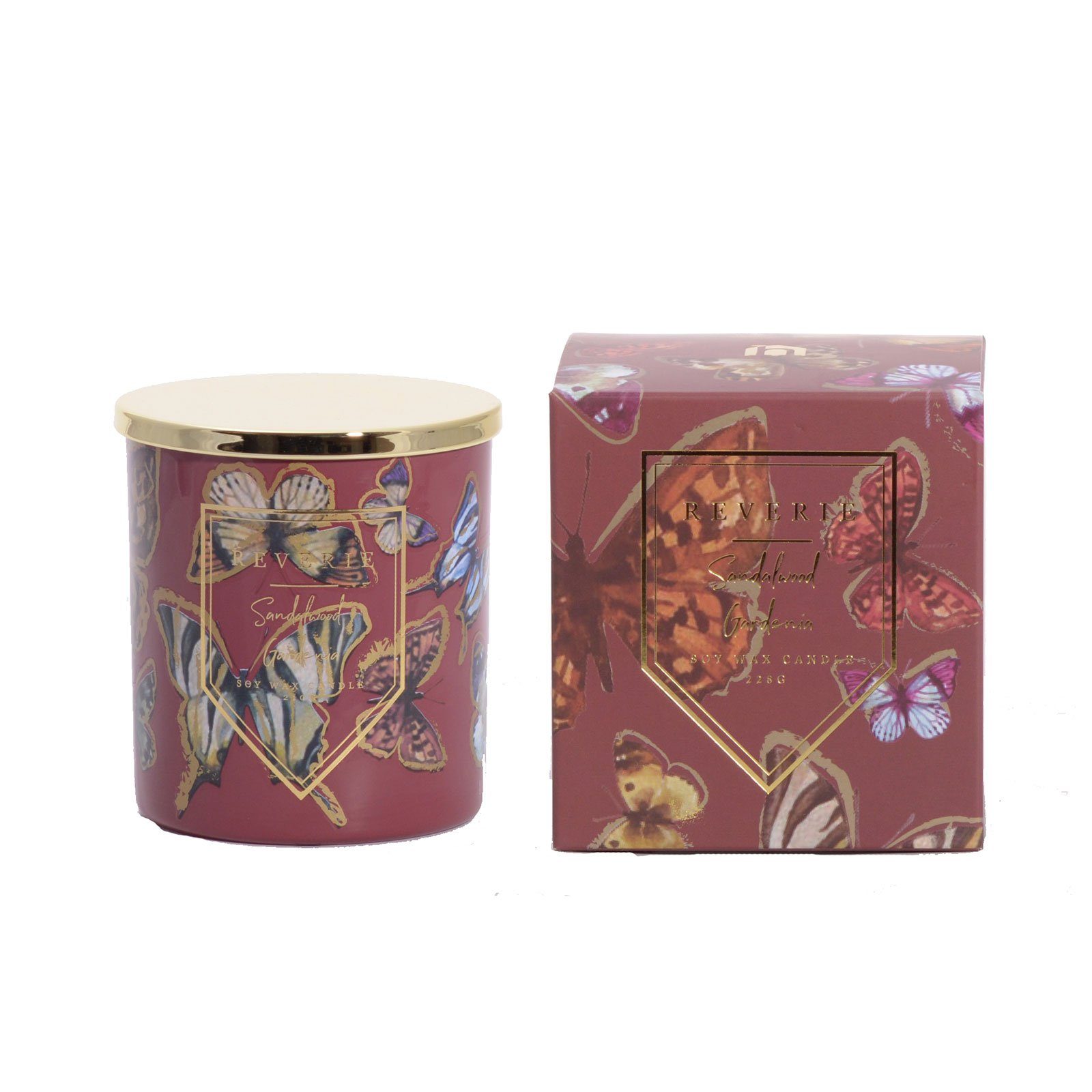 houseproud Duftkerze Tropical Duftkerze (Duftkerze mit Deckel, 1-tlg., Sojawachs), florales Design