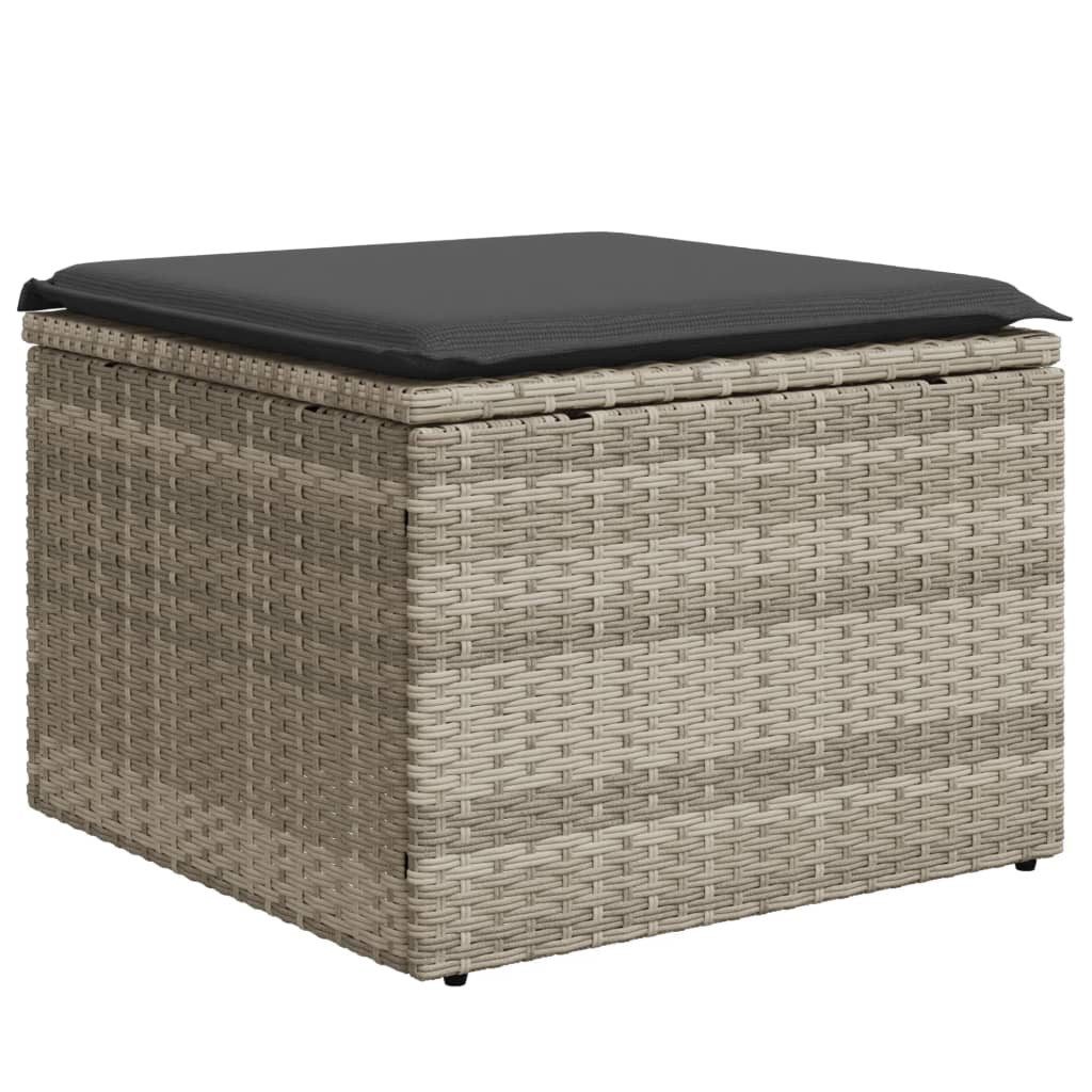 vidaXL Hocker Gartenhocker mit Kissen Hellgrau günstig online kaufen