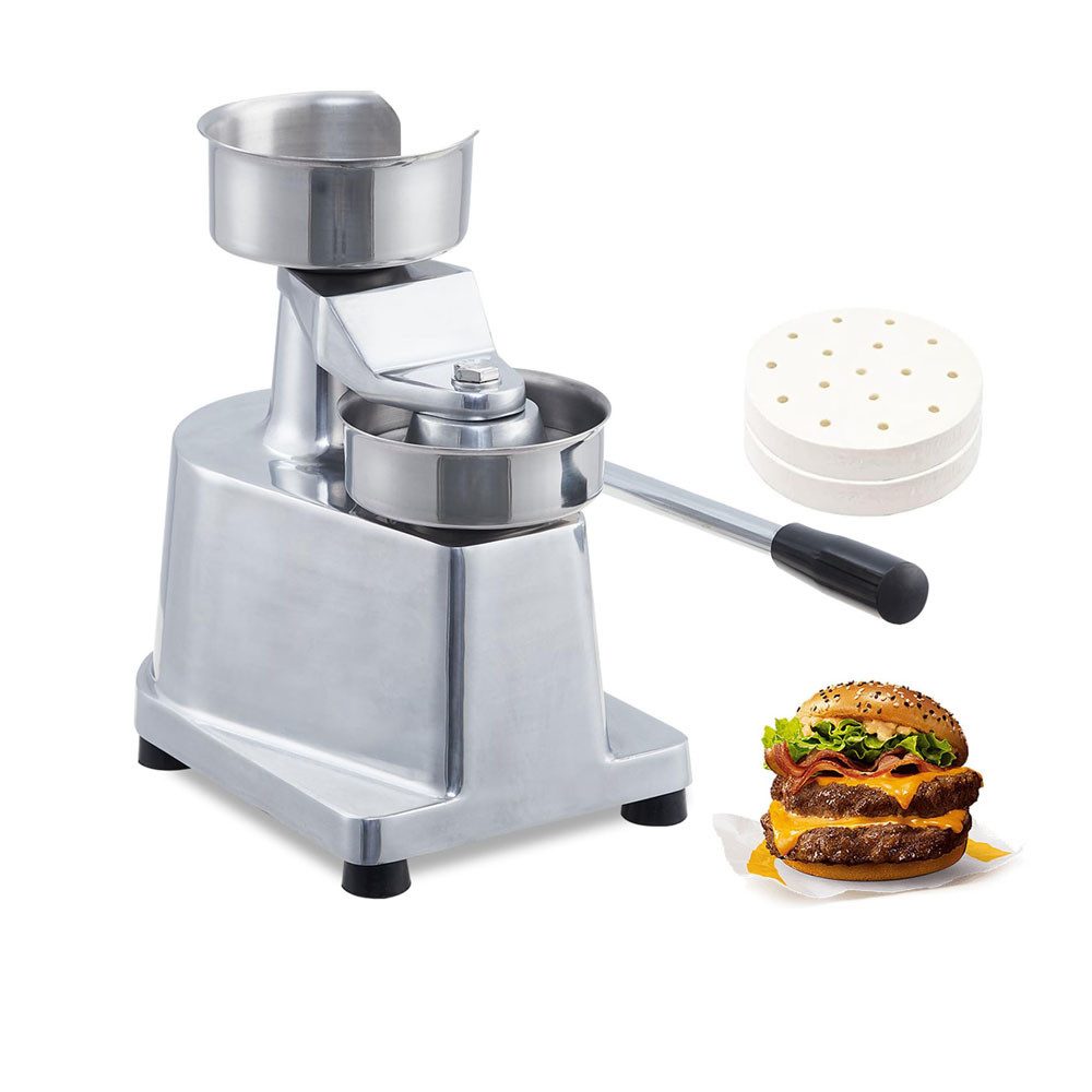 GarveeMore Burgerpresse Burger Patty Maker mit 500 Stück Patty Papiere Edelstahl