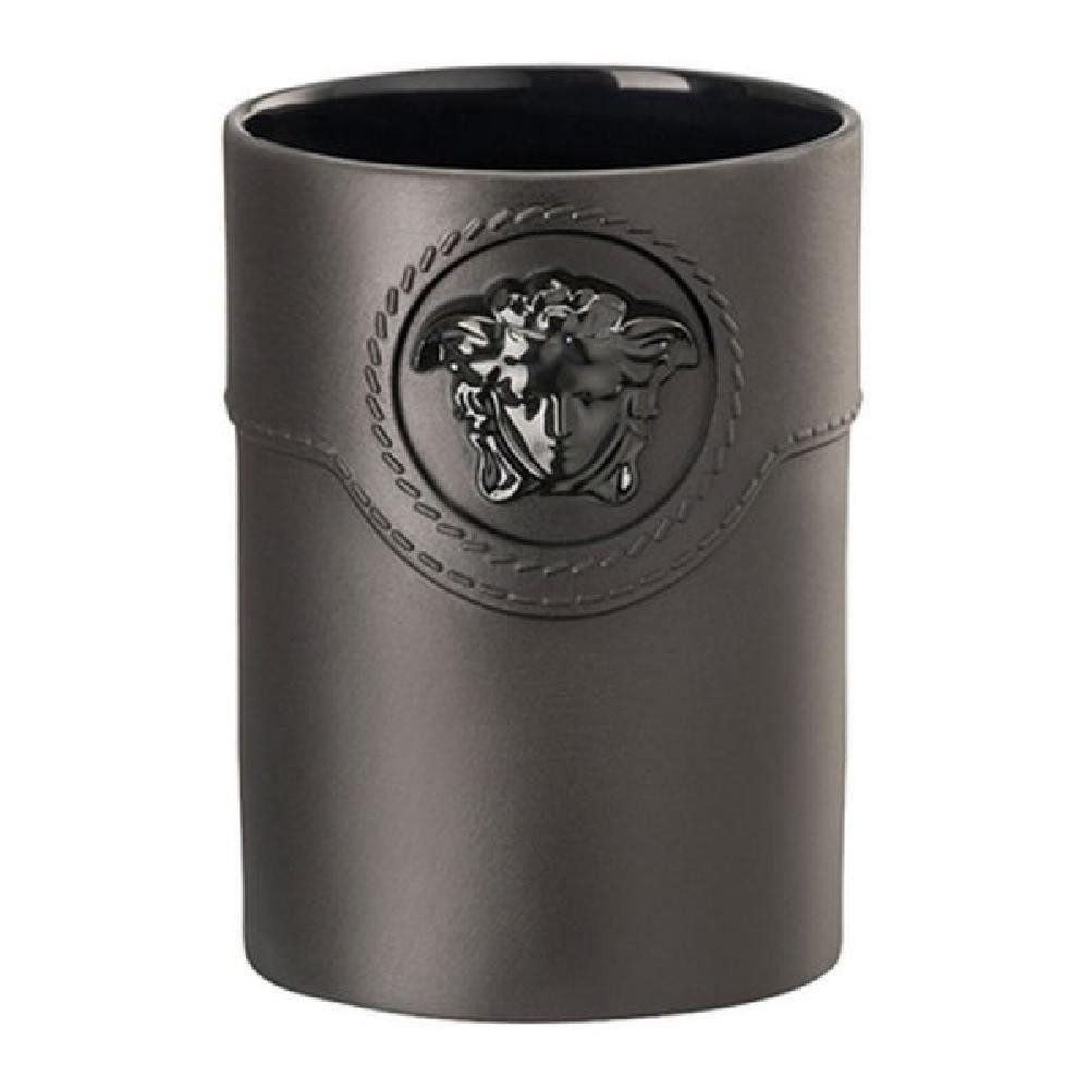 Versace Dekovase by Rosenthal Vase Mini La Medusa Schwarz Zylindrisch (10cm)