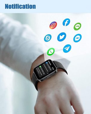 RUIMEN Smartwatch (1,69 Zoll, Android iOS), "1.69 Touchscreen Smartwatch IP68 Waterproof Fitness Tracker"