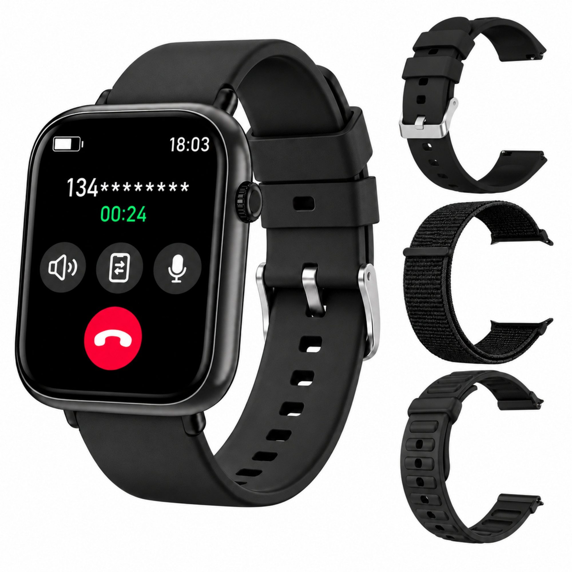ibettertec Fitnessuhr Damen mit Telefonfunktion,1,85 Zoll Smartwatch Smartwatch (mit 3 Armbändern, luetooth-Telefonfunktion & KI-Sprachassistent,1,85" HD Touchscreen Smartwatch, Herzfrequenz,SpO₂,Schlaf,100+ Sportmodi cm)