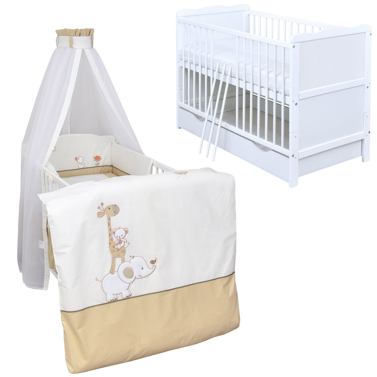 Komplettbett Babybett Jack Schublade Komplettset