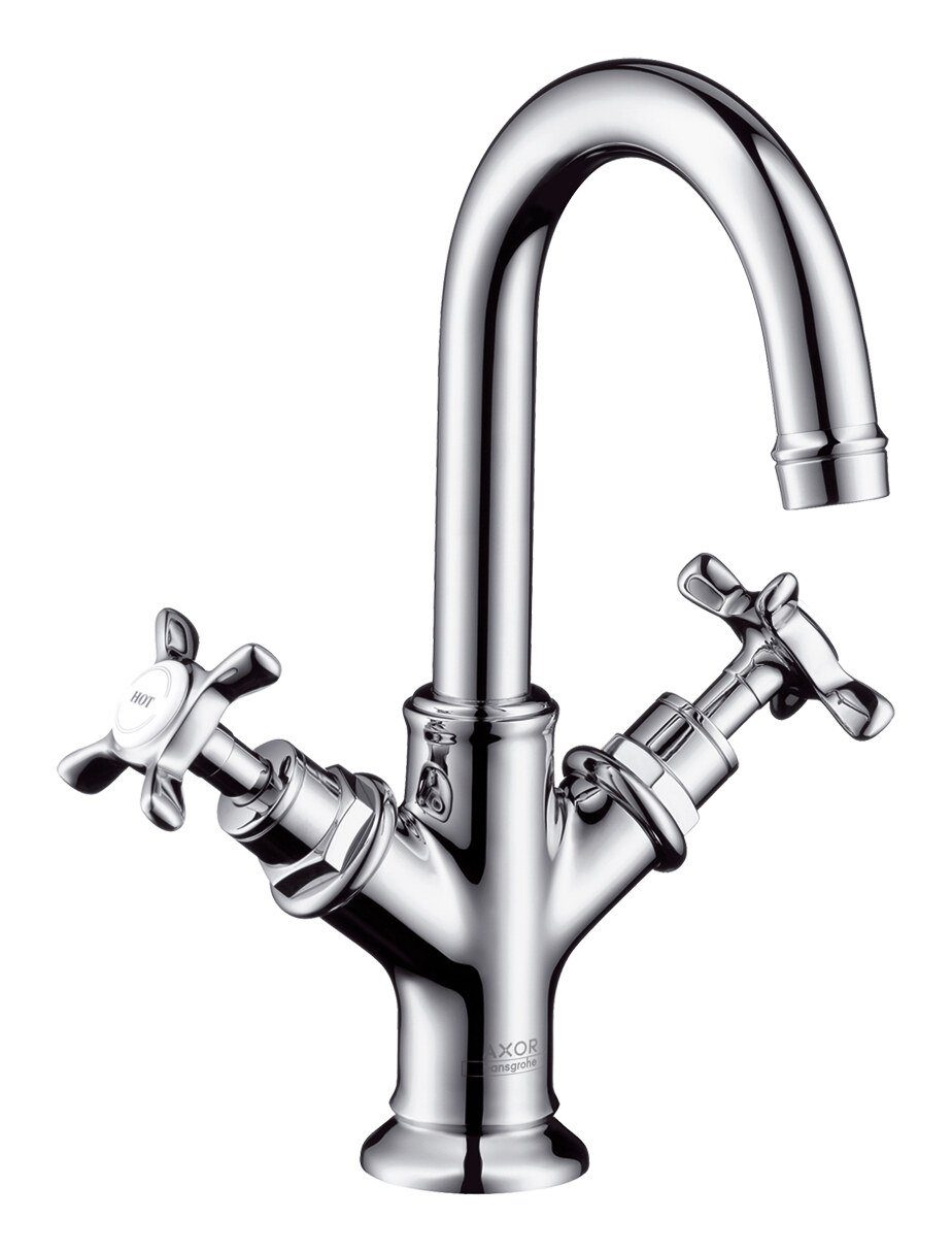 hansgrohe Waschtischarmatur Axor Montreux 160 2-Griff Kreuzgriff mit Zugstangen-Ablaufgarnitur - Chrom