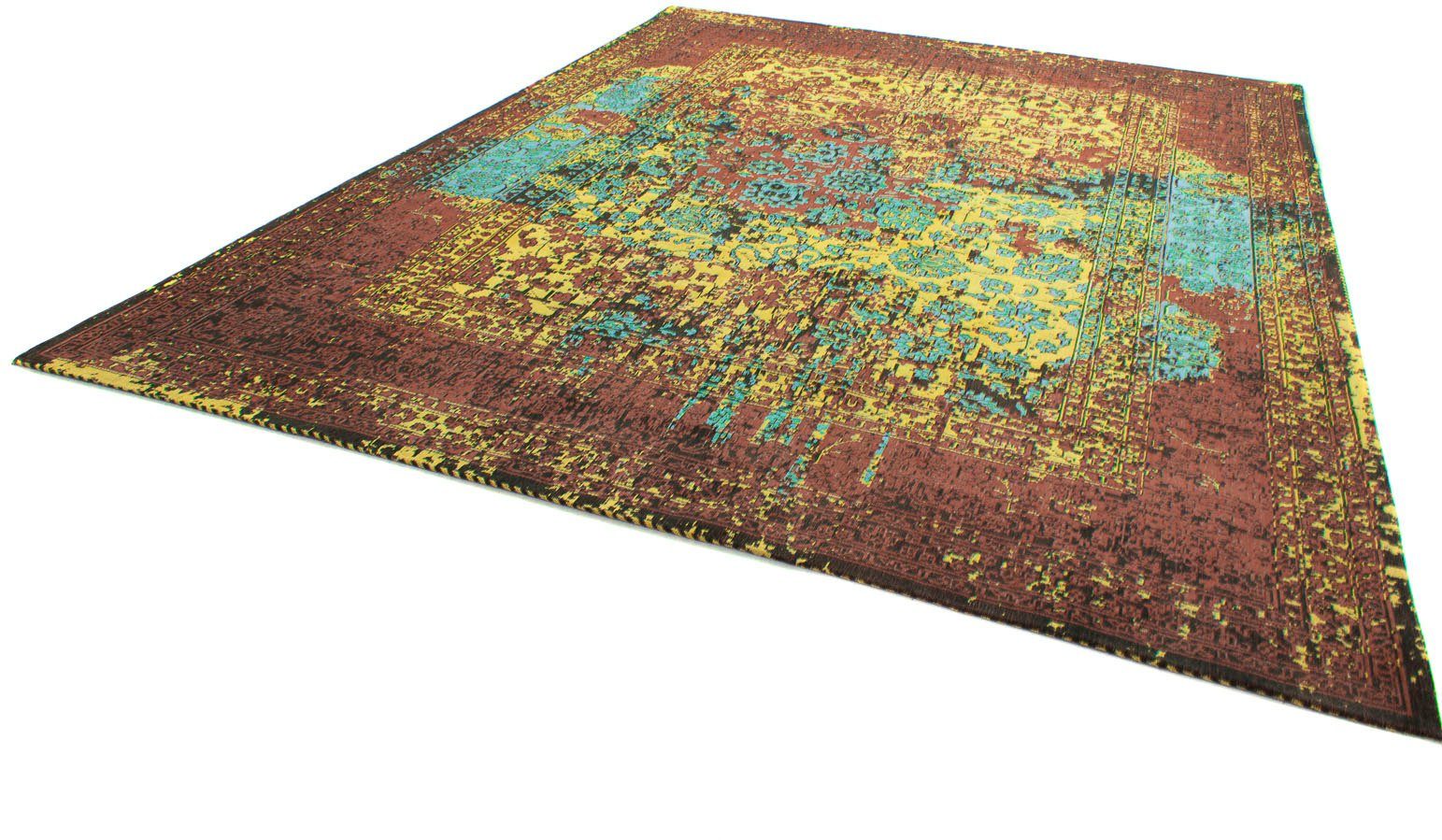 Teppich VINTAGE MANHATTAN, Viskose goldfarben rechteckig, 6 Wohnzimmer Shabby, morgenland, Höhe: Handarbeit mm
