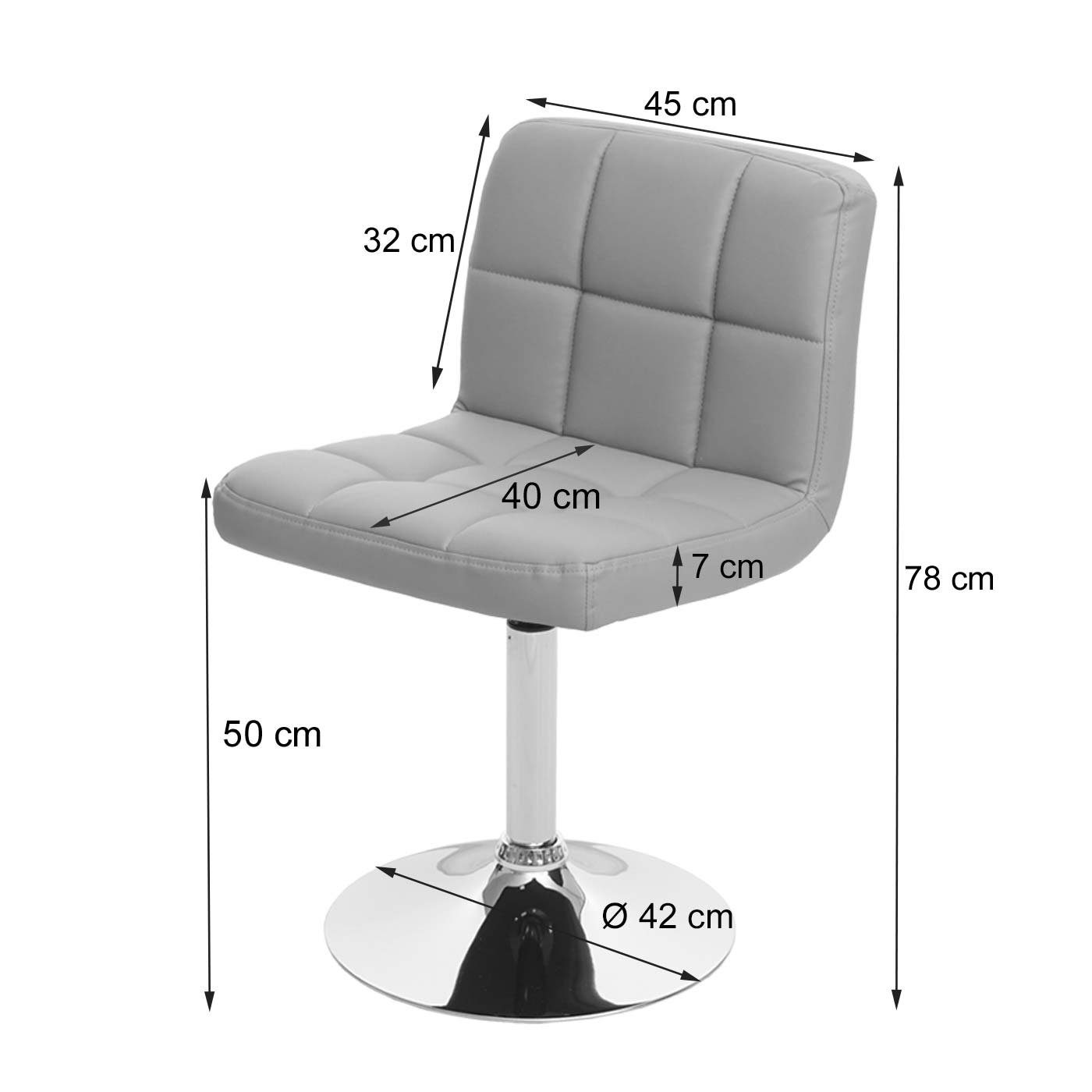 MCW Esszimmerstuhl Cadiz-K-S (kein Set, St), kg Ziernähte, Maximale Belastbarkeit: Dekorative drehbar, 360° 120 1