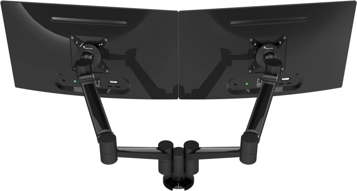 Dataflex Monitor-Halterung Doppel-Monitorarm Viewlite plus Bohrlochbefestigung 653 silber