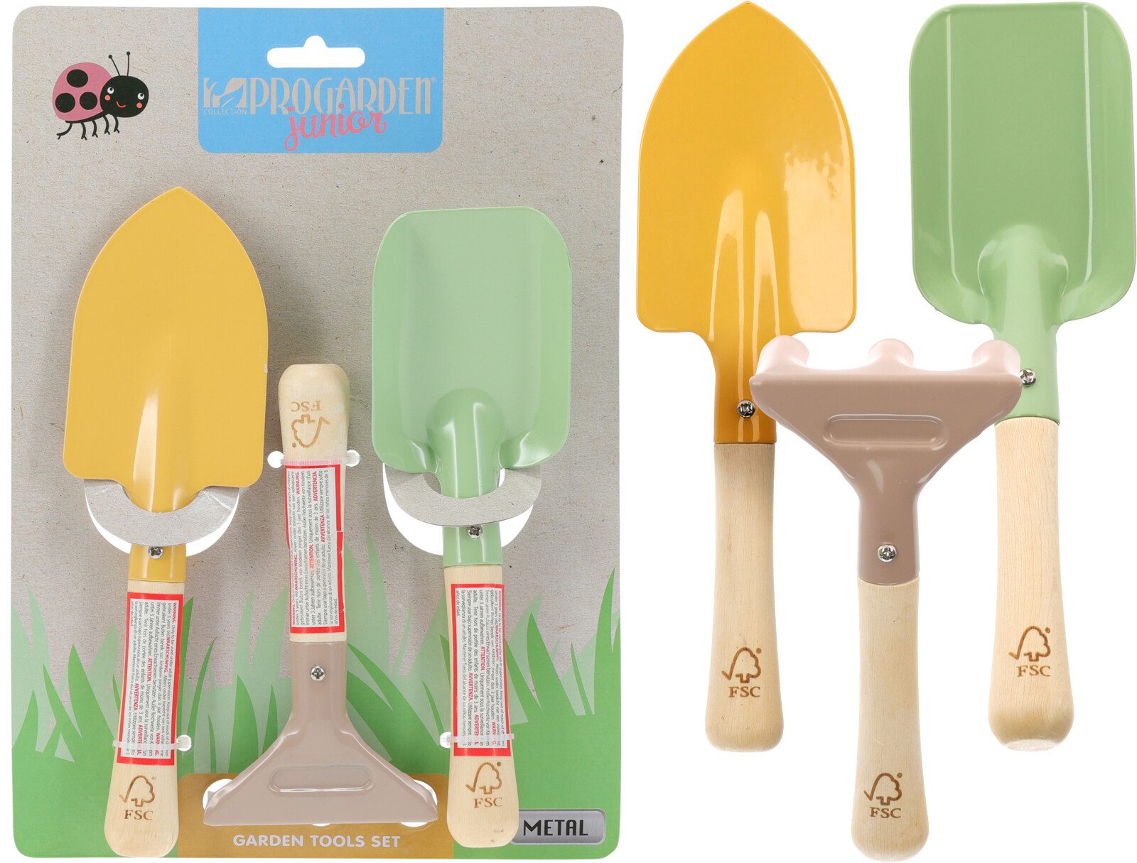 Koopman Kinder-Gartenset Kinder Gartenwerkzeug Harke Schaufel Gartenset, (3 günstig online kaufen