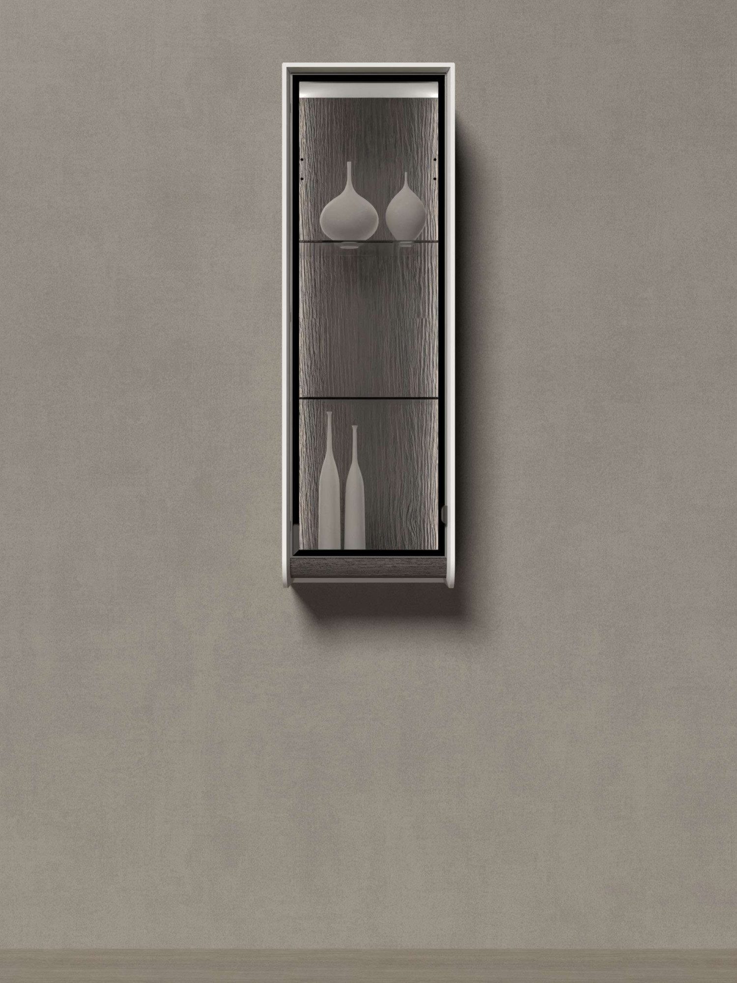 OTTO home Hängevitrine Soffy Wandschrank, Schwebendes Design für modernen Wohnraum UV lackiert, Soft Close Funktion, Wandmontage, Metallgriff