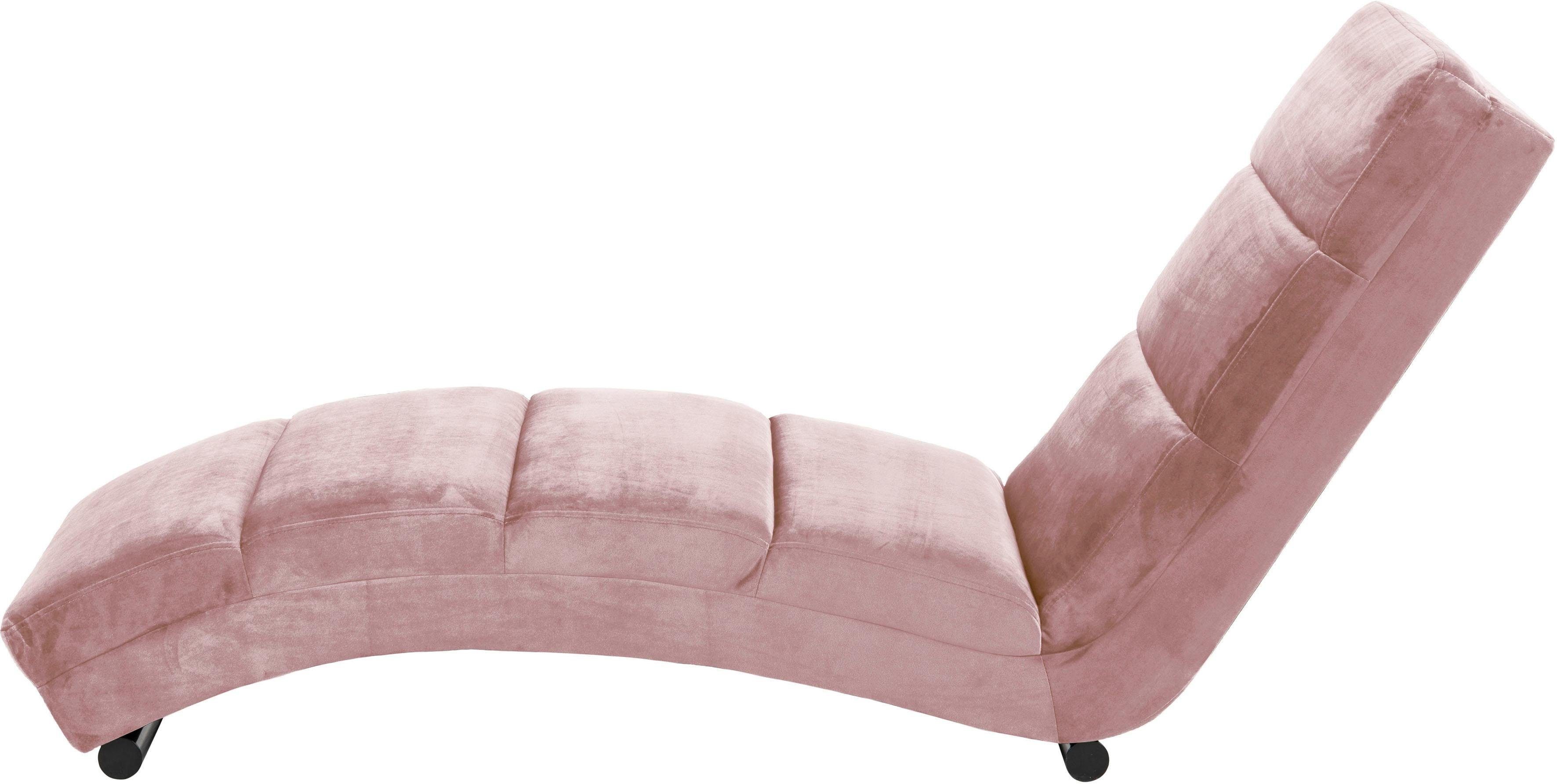 ACTONA GROUP Chaiselongue Sigmund, mit schwarzen, pulverbeschichteten Metallbeinen und Samtvelours Bezug