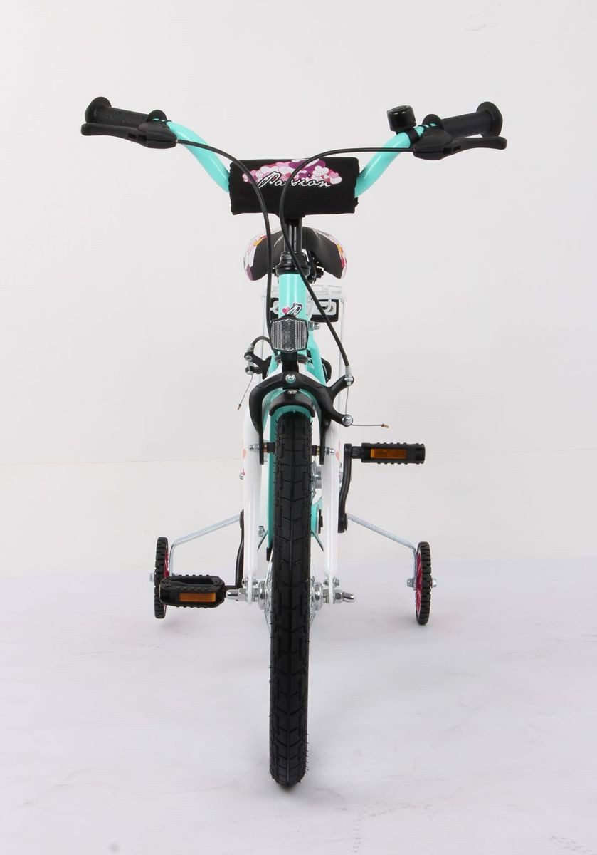 T&Y Trade Kinderfahrrad 18 Zoll Kinder Mädchen City Fahrrad Bike Rad Kinderfahrrad PASSION GRN, Gepäckträger, Stützräder
