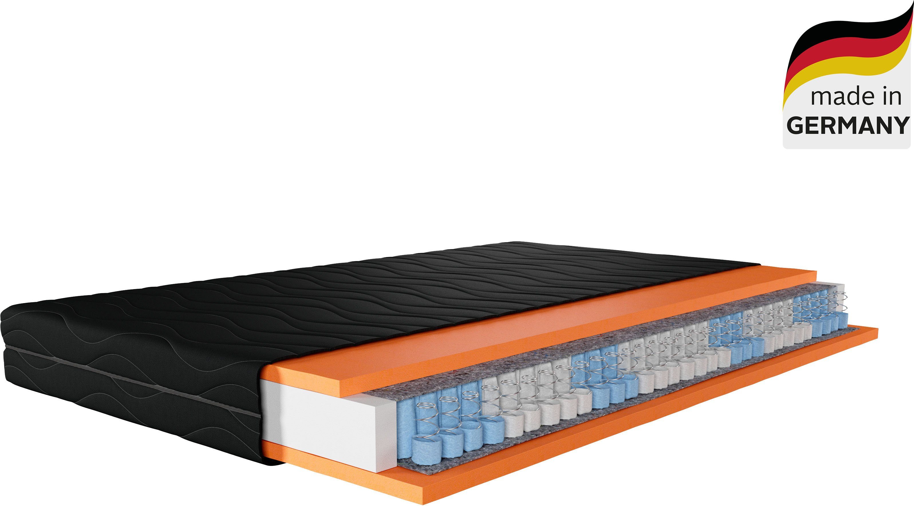 Taschenfederkernmatratze Black Diamond Comfort, Matratze 90x200, 140x200 cm & weitere Größen, OTTO home, 20 cm hoch, 7-Zonen, H2 / H3 / H4, ergonomisch, atmungs – Bild 2 von 5