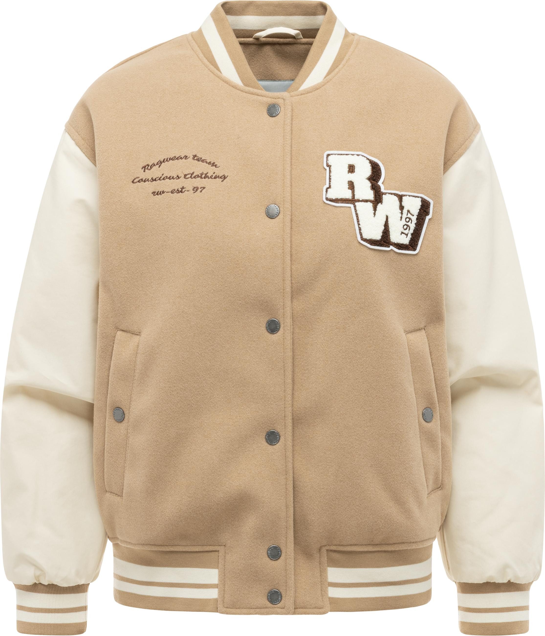 Ragwear Collegejacke Clubie Y modische Damen Bomberjacke mit Rippstrick-Details