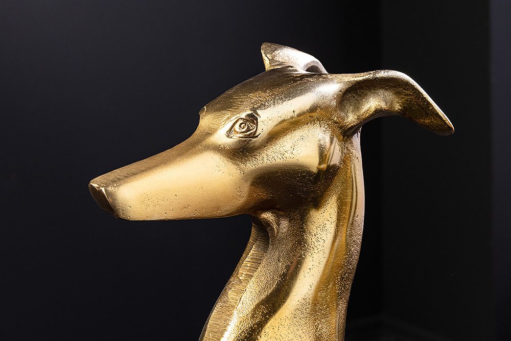 riess-ambiente Tierfigur GREYHOUND 70cm gold · moderne Skulptur im Windhund-Design · Dekoration, große Hunde-Statue · Aluminium-Metall · Dog-Accessoire fürs Woh – Bild 5 von 5