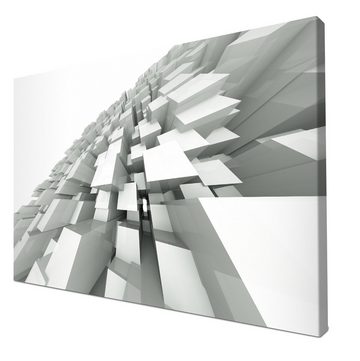 wandmotiv24 Leinwandbild 3D-Hintergrund mit quadratischen Strukturen, 3D Motive (1 St), Wandbild, Wanddeko, Leinwandbilder in versch. Größen