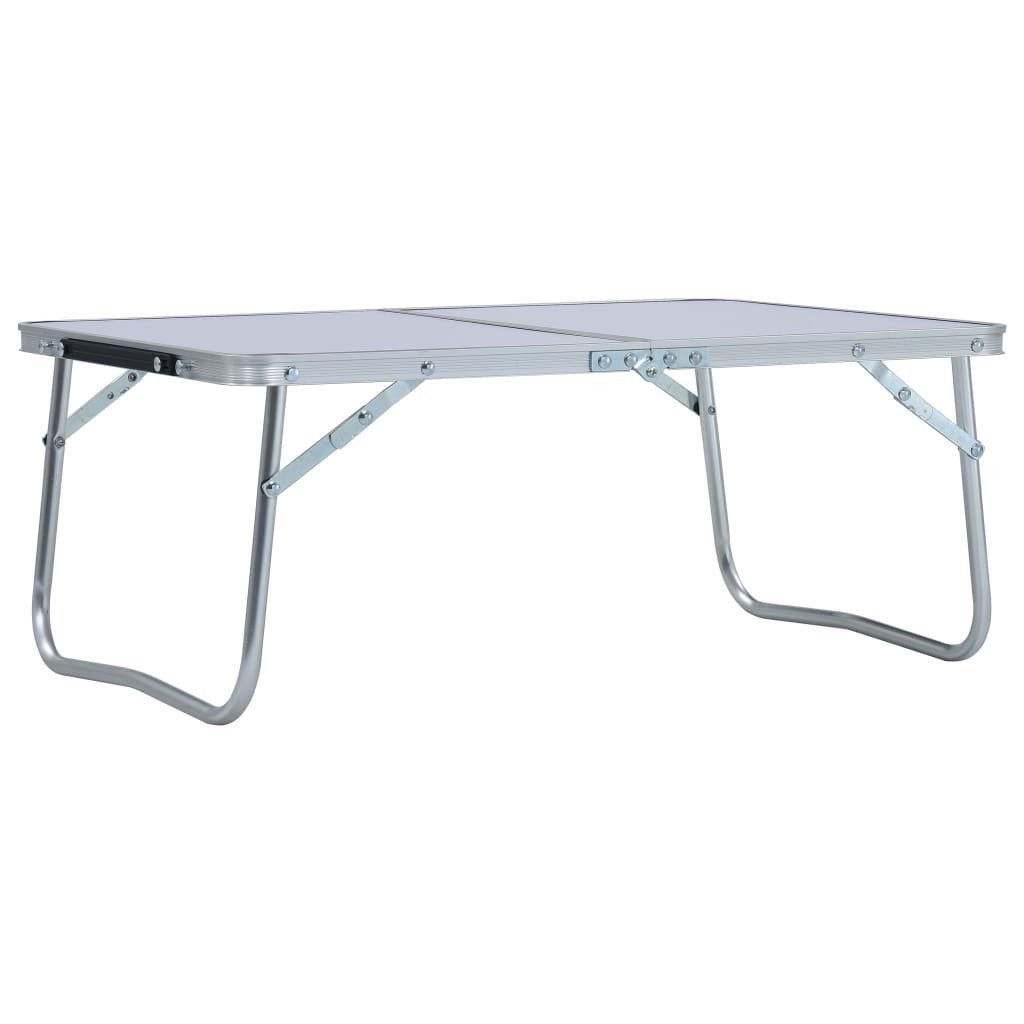 Campingstuhl Klappbarer Campingtisch Weiß Aluminium 60 x 40 cm
