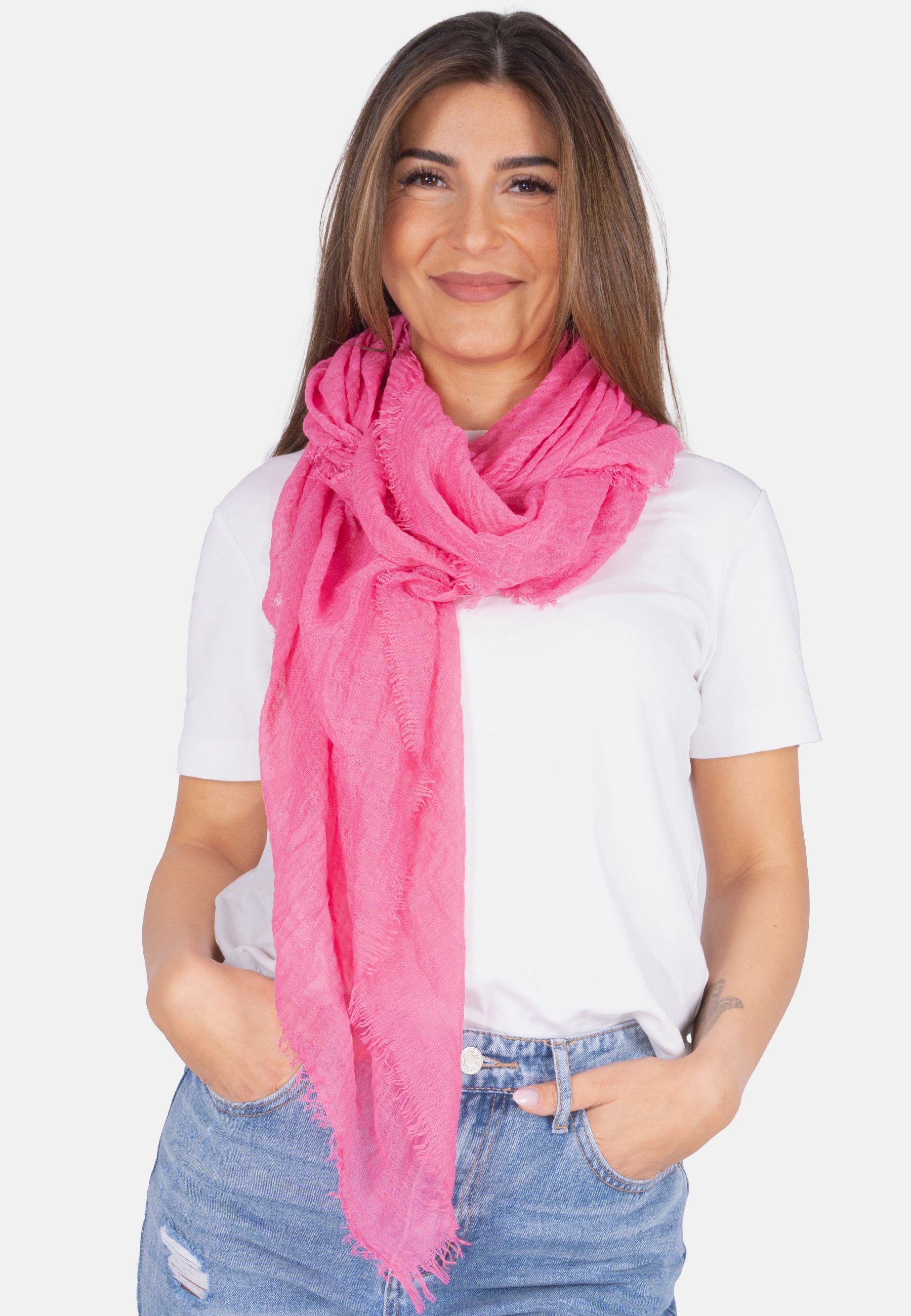 Schal Schal in leichter Schal, April weicher Dünner, gewellter Seasons of pink Damen Uni Struktur und Isabella light