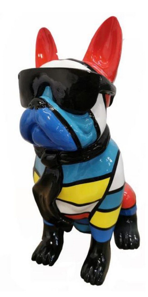 Figur Deko Garten Bulldogge Luxus Luxus 80 - Padrino - Mehrfarbig Figuren cm Skulptur Deko XXL - Deko - Skulptur Figur Wohnzimmer / - Deko XXL Skulptur - Casa XXL Schwarz Deko Hund Deko H. Deko Große