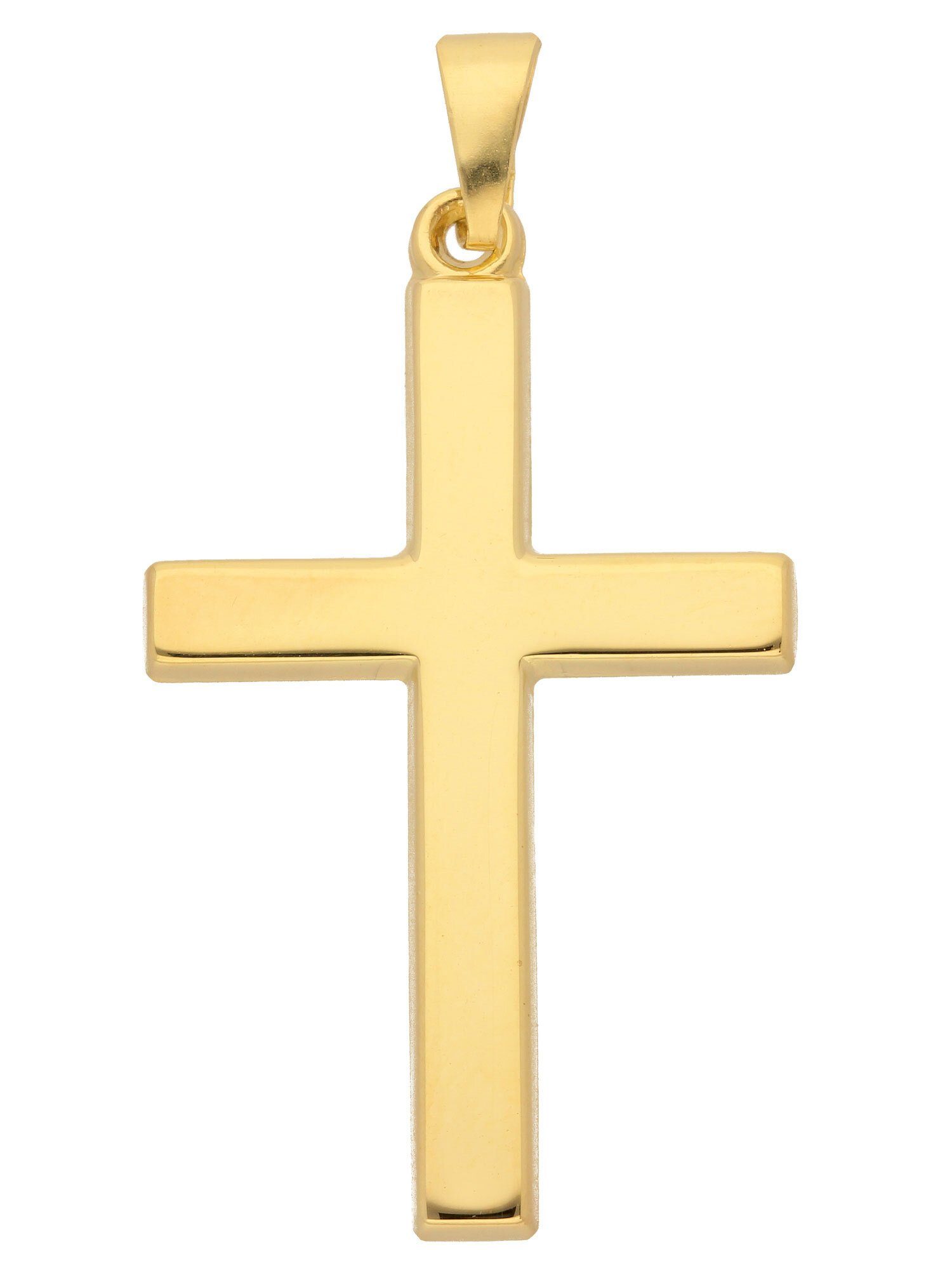 Valentinstagsgeschenk Adelia ́s Kettenanhänger Damen Gold Schmuck 585 Gold Kreuz Anhänger, Goldschmuck für Damen & Herren, goldfarben