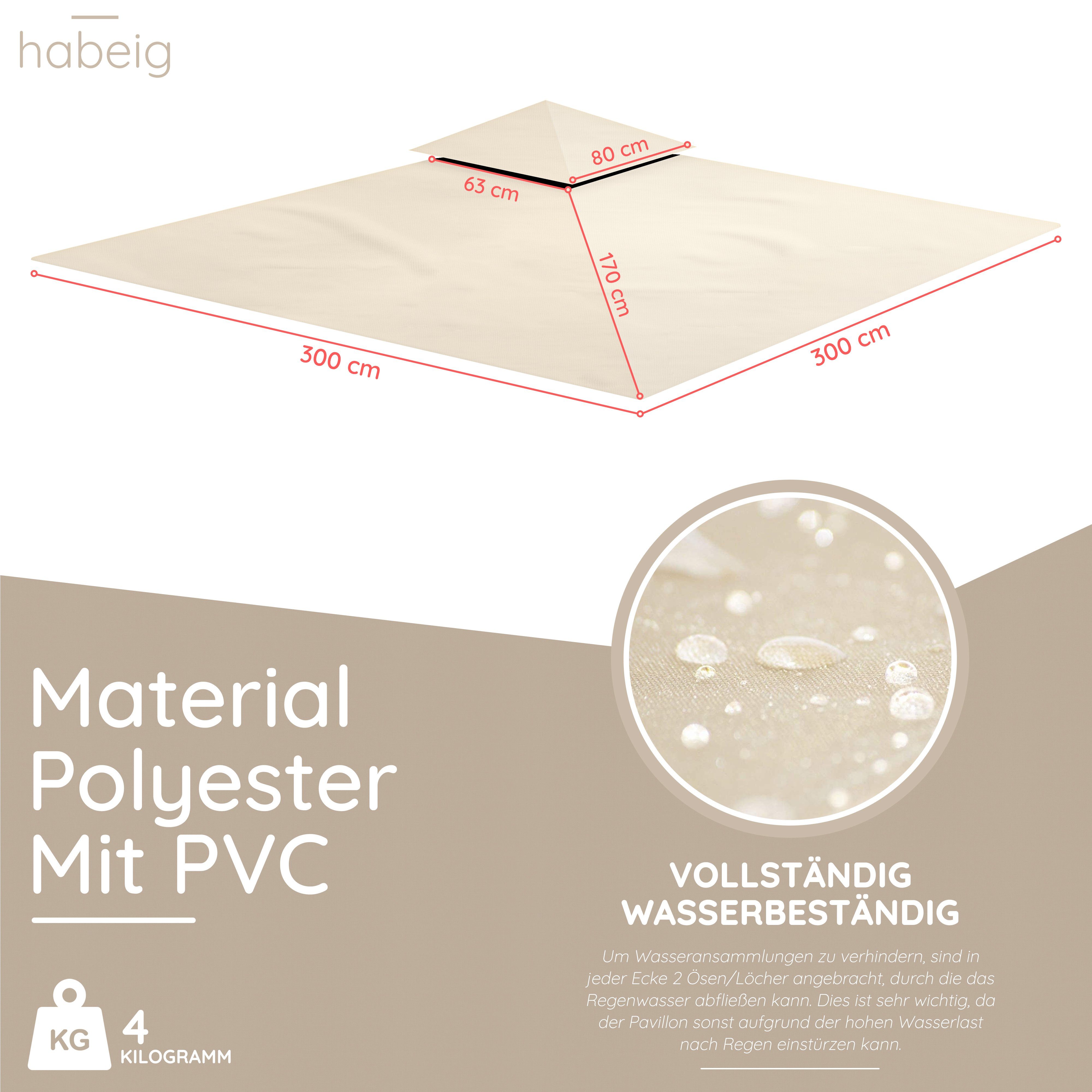habeig Pavillon-Ersatzdach Ersatzdach 340g/m² SPITZ PVC günstig online kaufen