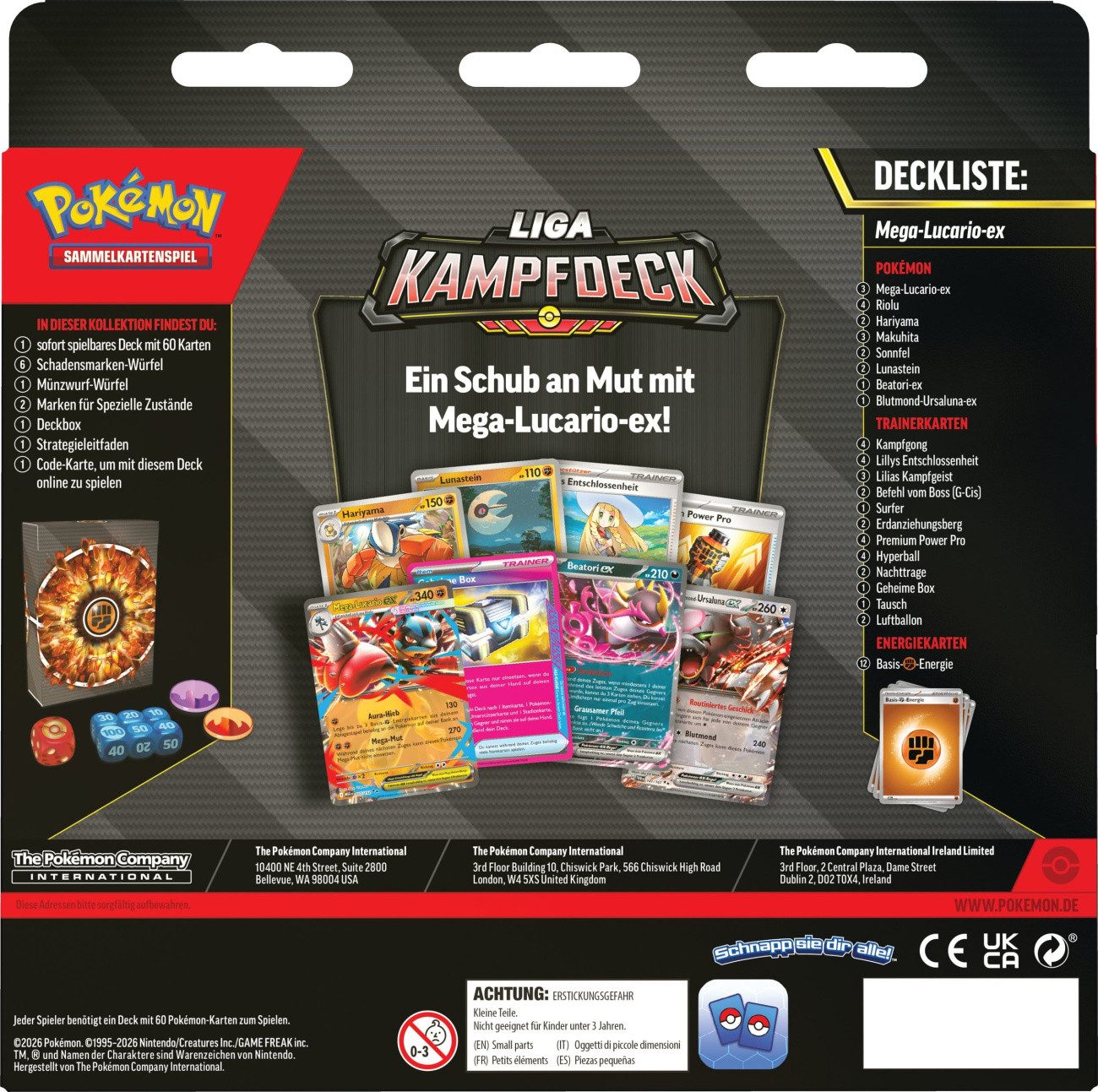 The Pokémon Company International Sammelkarte Pokemon TCG Liga-Kampfdeck Mega-Lucario-ex Deutsche Version