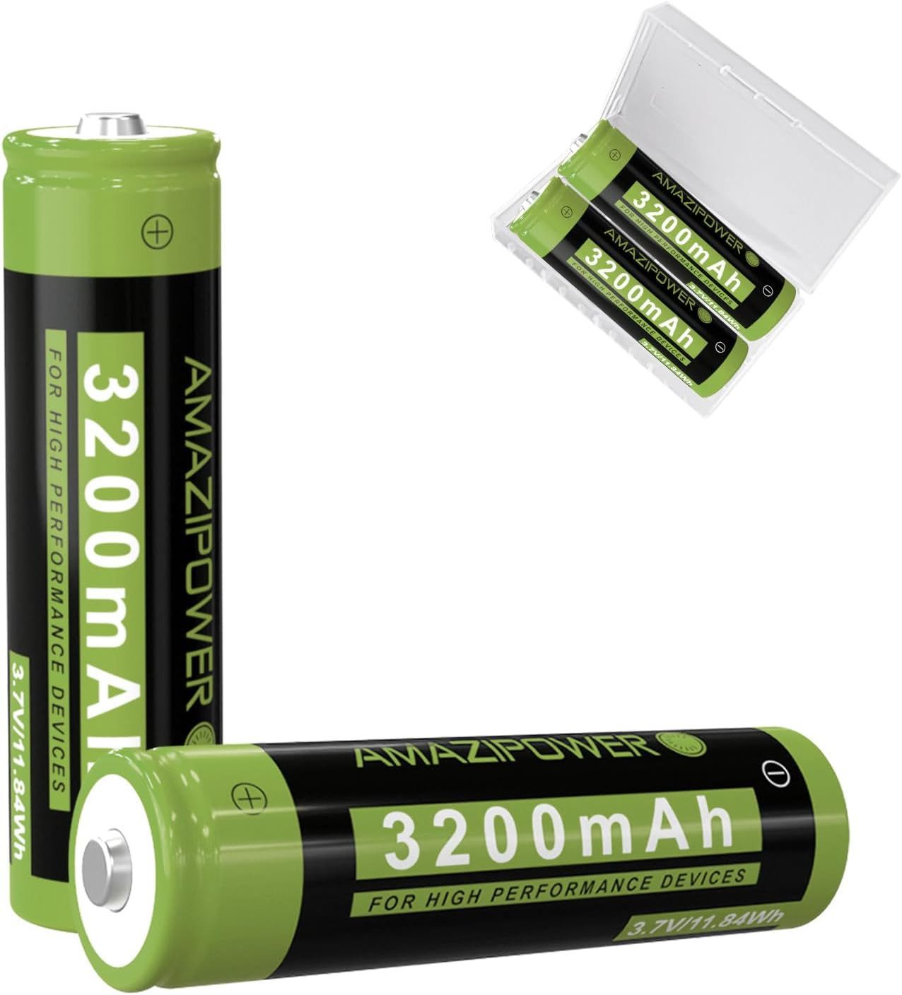 LA CUTE 3200mAh NiMH Akku 3,7V Wiederaufladbar, LED-Stirnlampen Vape Akku 18650 Akku Li-Ion 18650 3200 mAh (3,7 V, 2 St), Hohe Kapazität, Mehrfachschutz, langlebig, umweltfreundlich