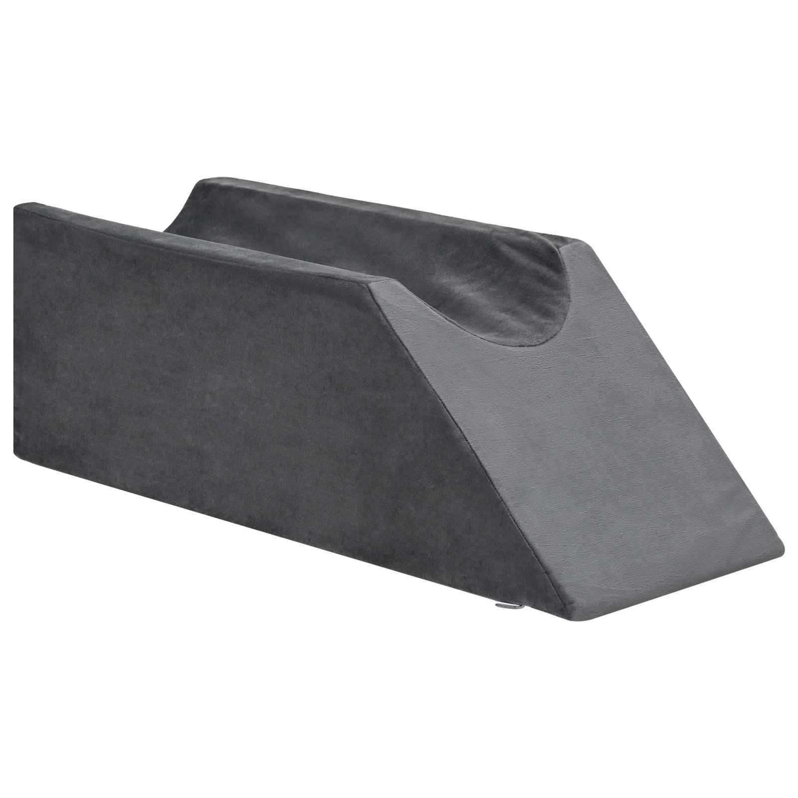 vidaXL Kopfkissen Beinkissen 68 x 25 x 21,5 cm Fest PU-Schaum Grau, Bezug: Samt
