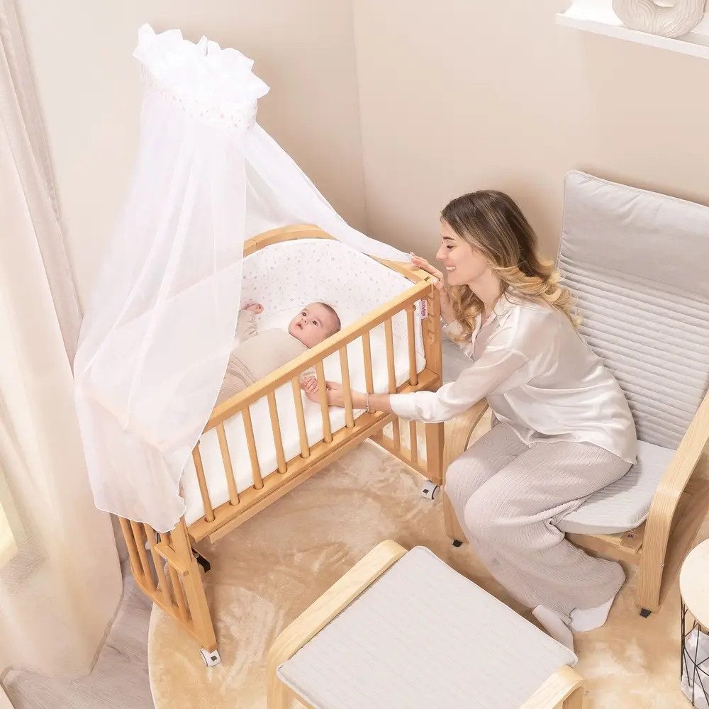 babybay Beistellbett babybay Moskitoschutz und Himmel Piqué mit Band passend für alle Model