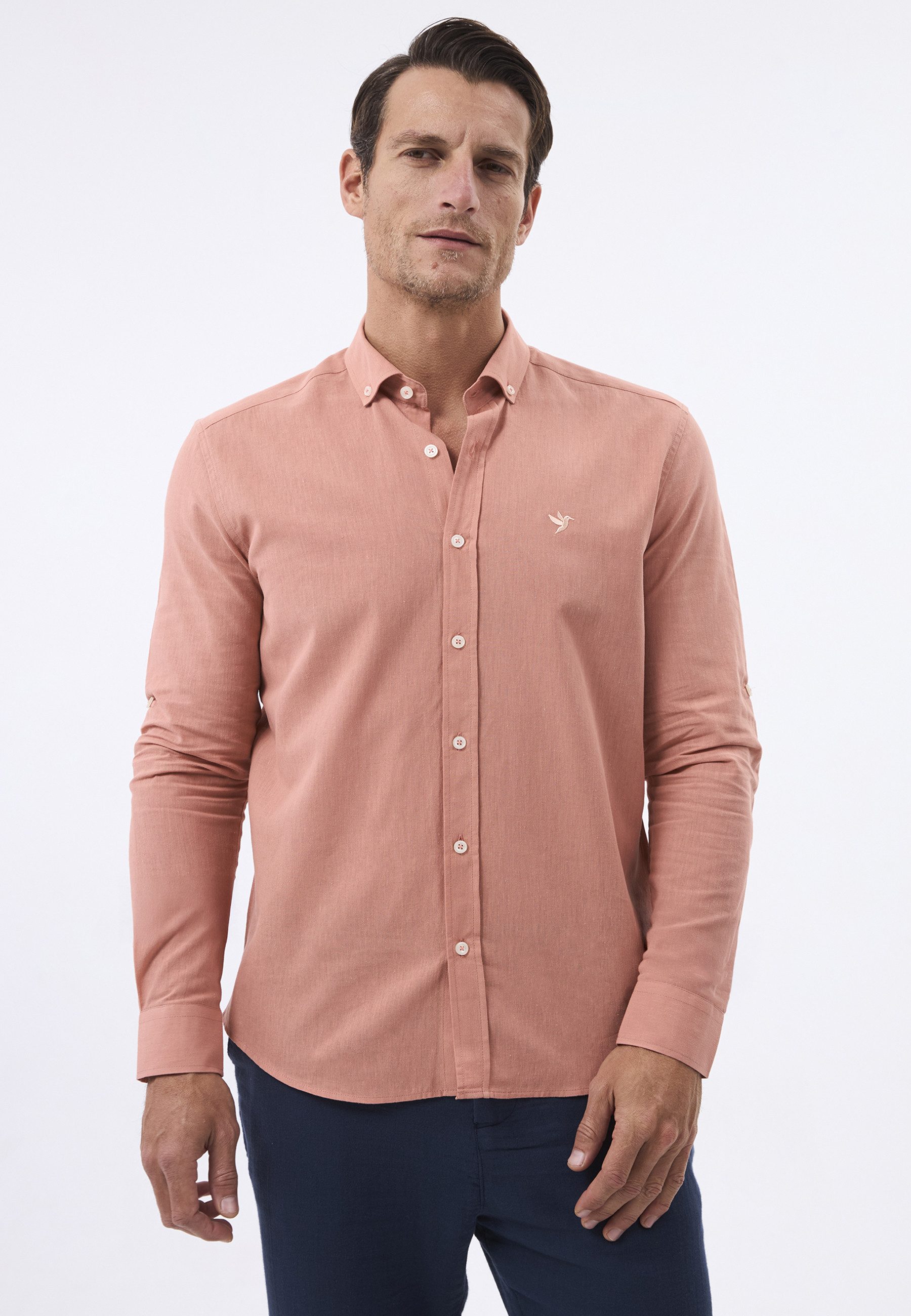 Felix Hardy Langarmhemd Leinen-Shirt