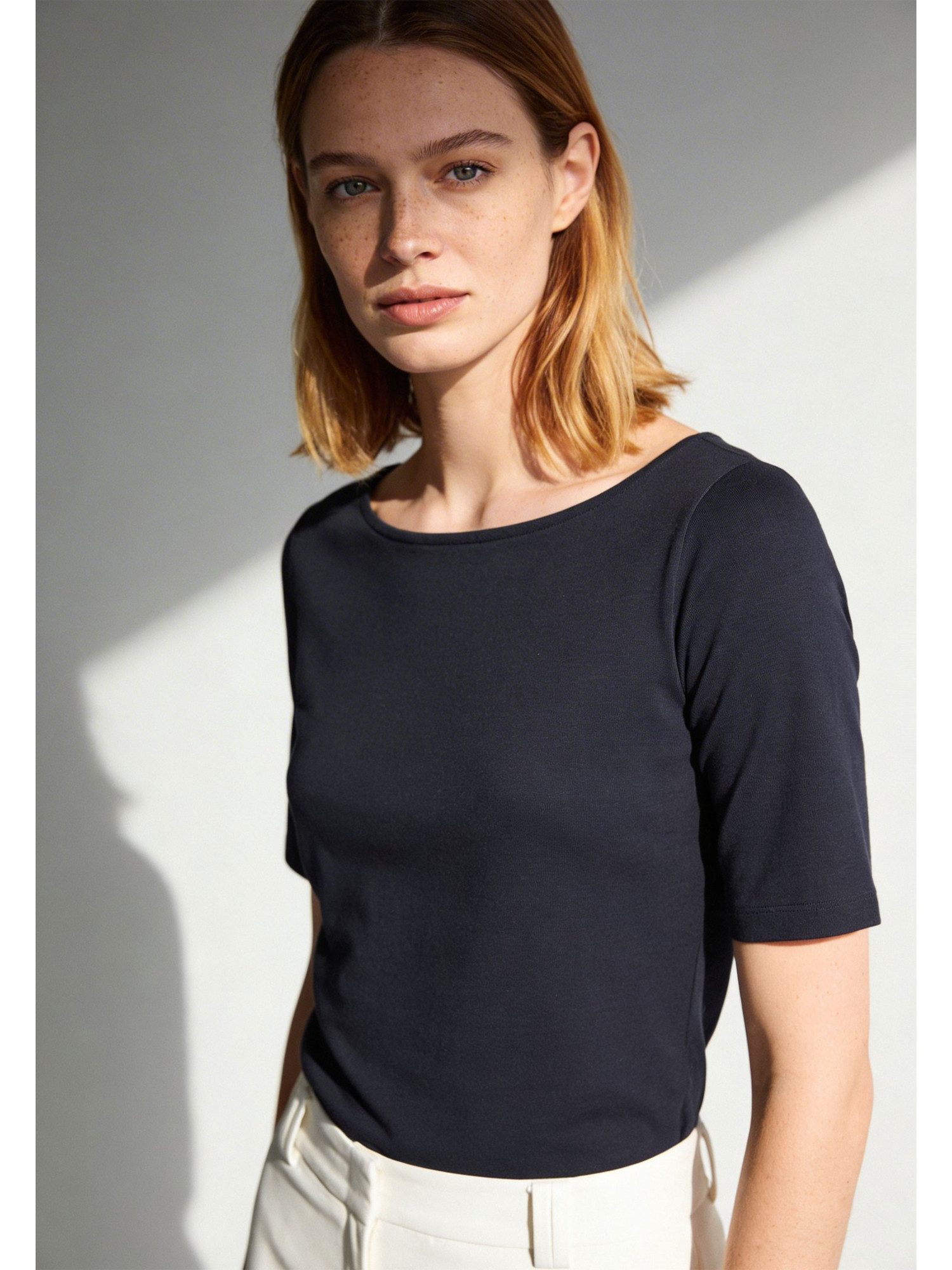 MORE&MORE Kurzarmshirt klassisches Basic-Kurzarmshirt