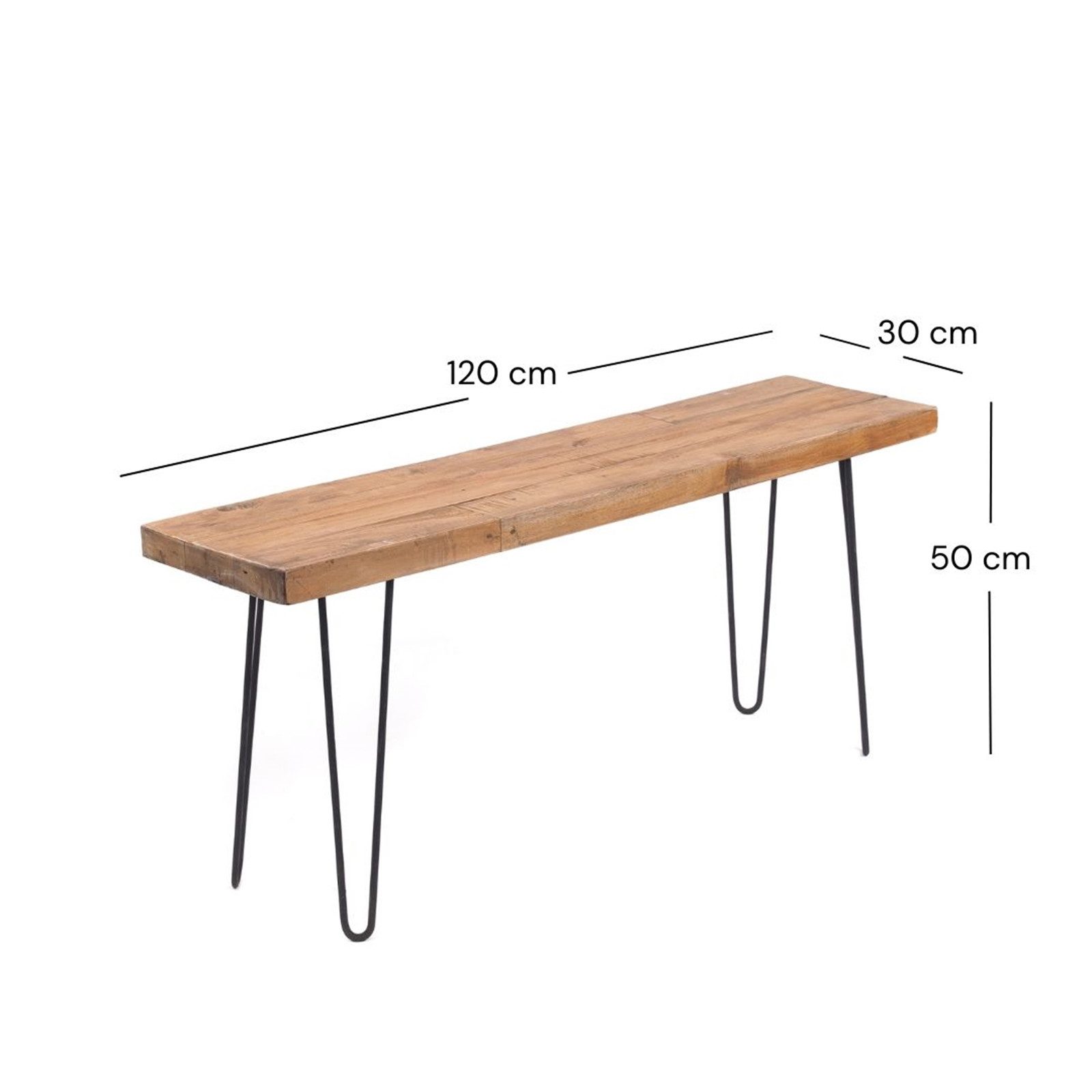 DESIGN DELIGHTS Sitzbank SITZBANK "BOHLE", 120 cm, Altholz massiv, mit Gest günstig online kaufen