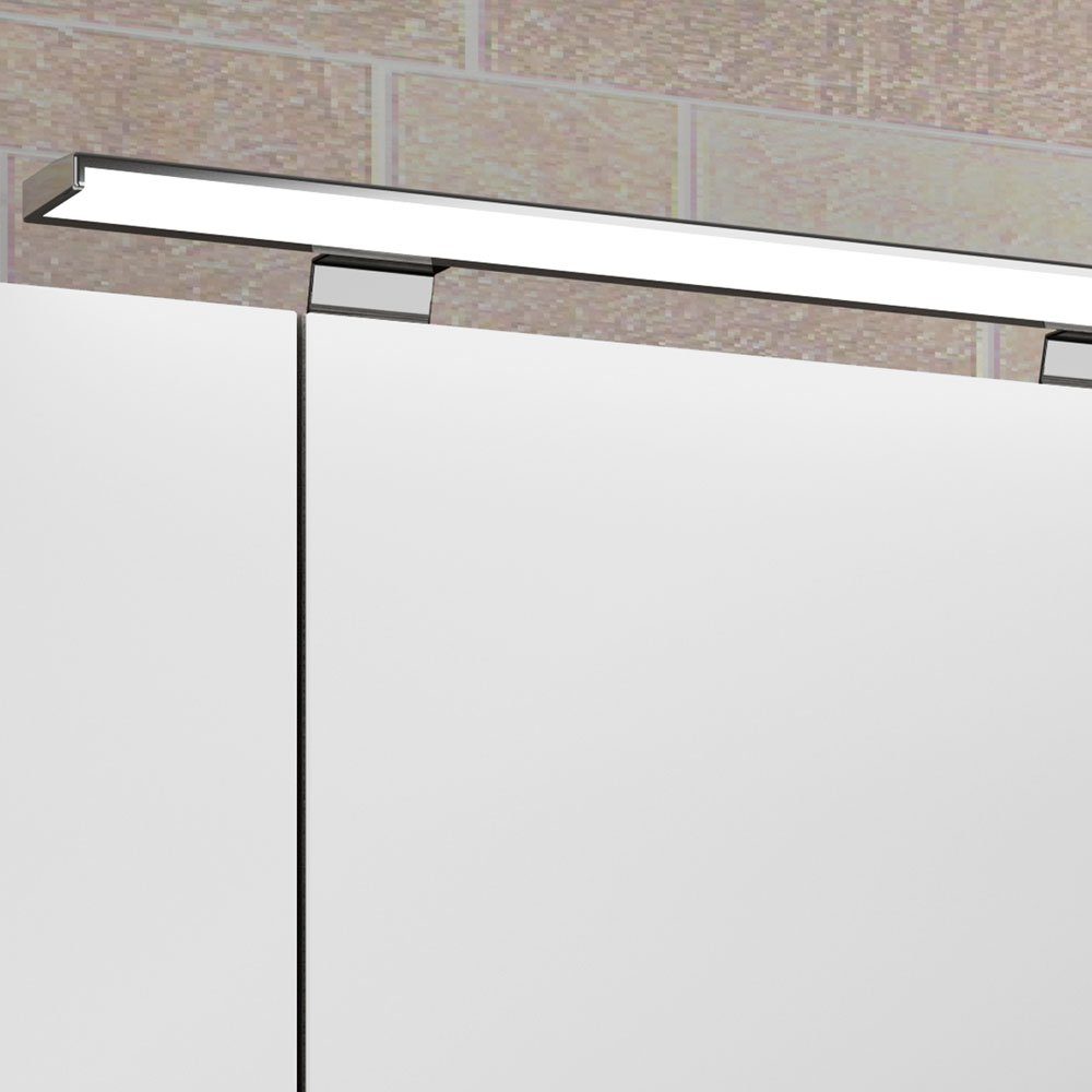 Lomadox Spiegelschrank FES-4010-66 weiß glänzend LED - Aufbauleuchte mit 120/71/17cm